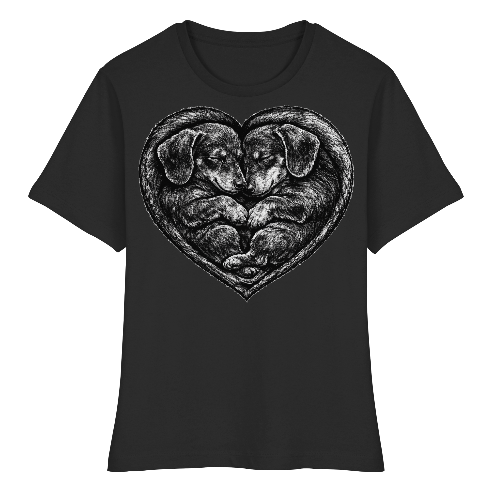 Dackel Dachshund Liebe Hund  - Fitted Ladies Organic Shirt