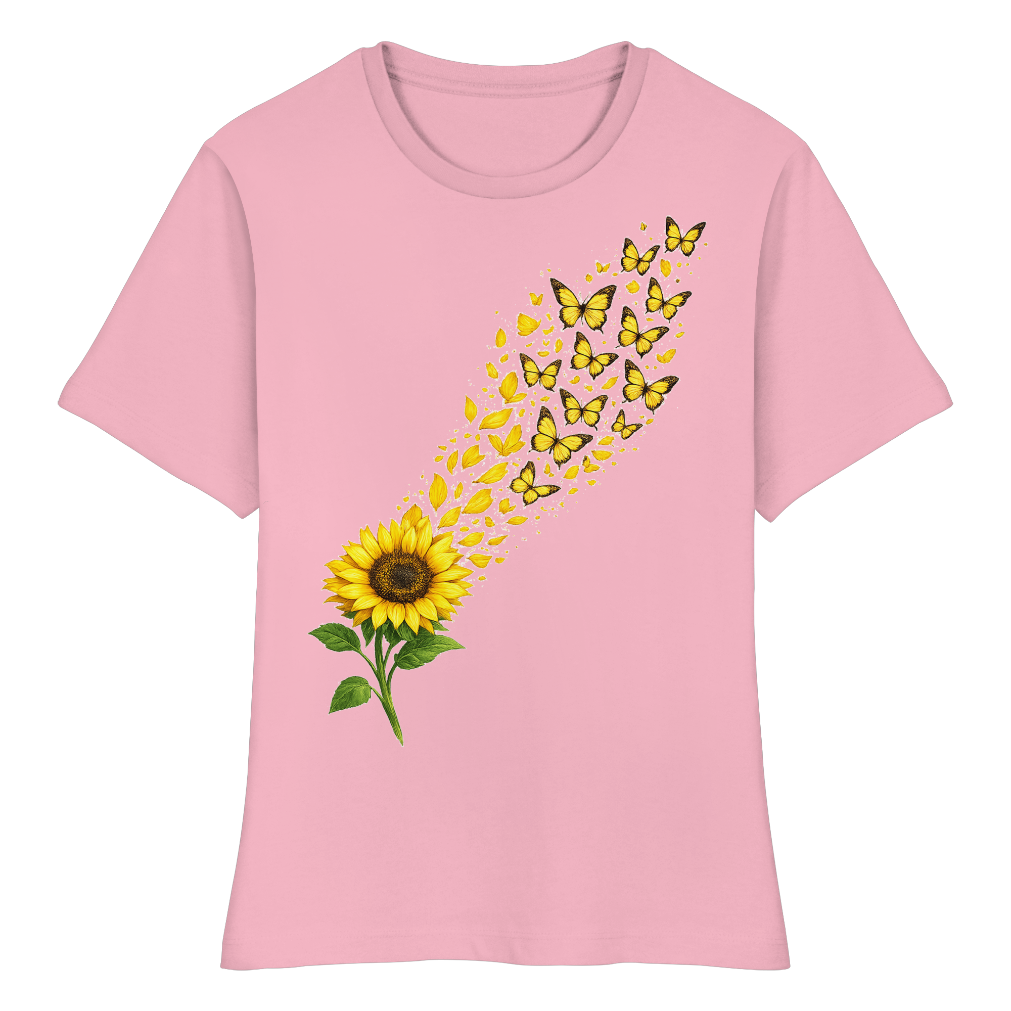 Sonnenblume Schmetterlinge Natur Geschenk - Fitted Ladies Organic Shirt