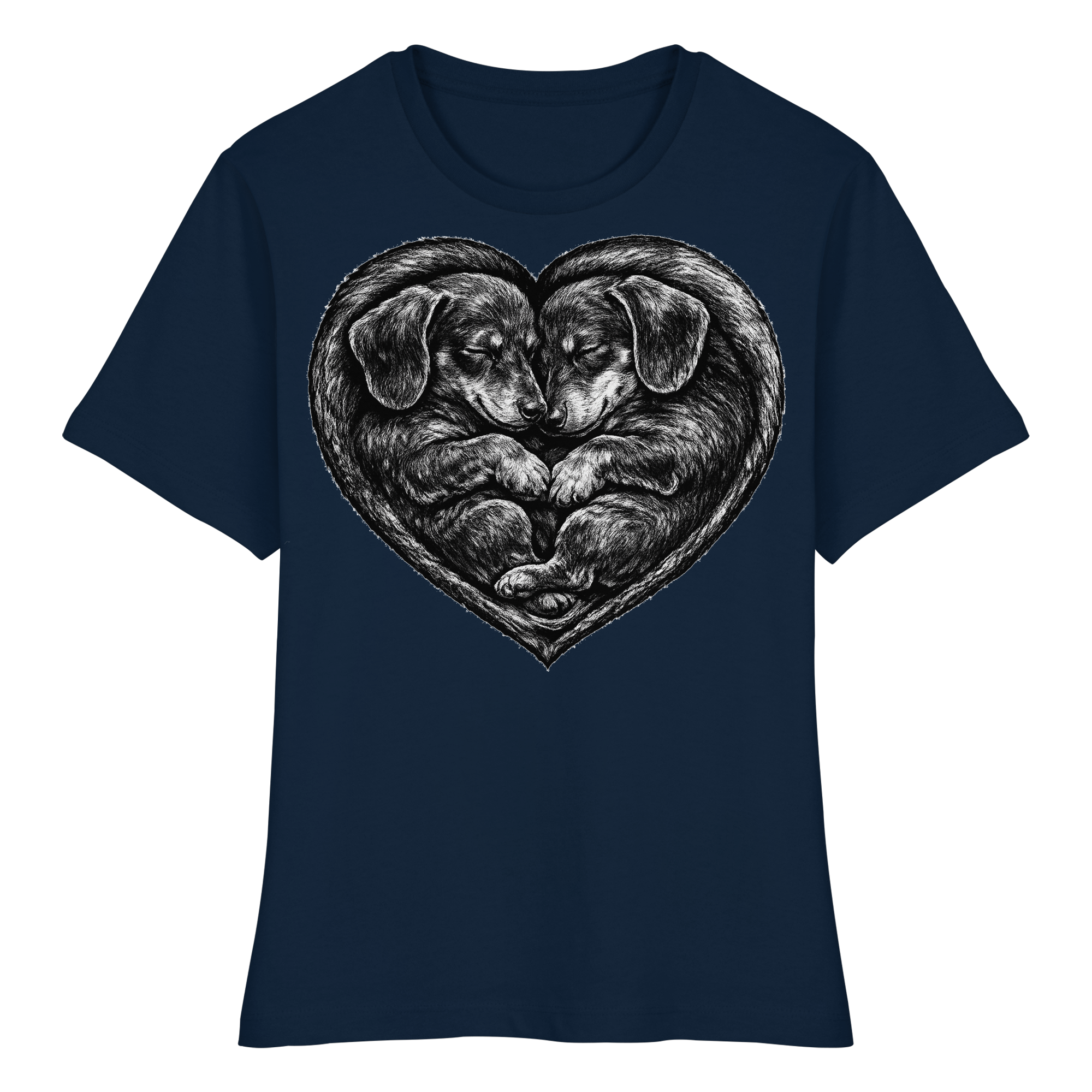 Dackel Dachshund Liebe Hund  - Fitted Ladies Organic Shirt