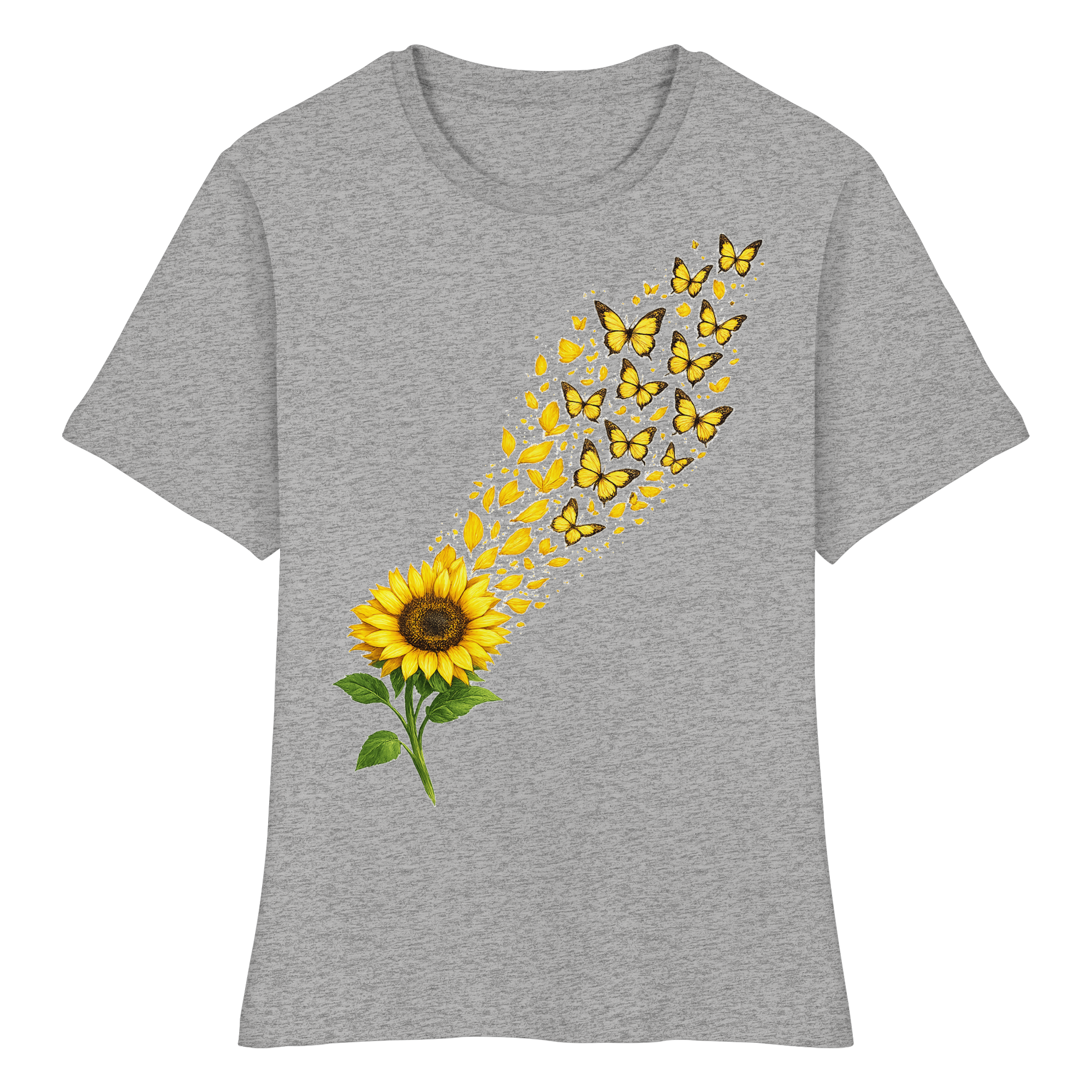 Sonnenblume Schmetterlinge Natur Geschenk - Fitted Ladies Organic Shirt