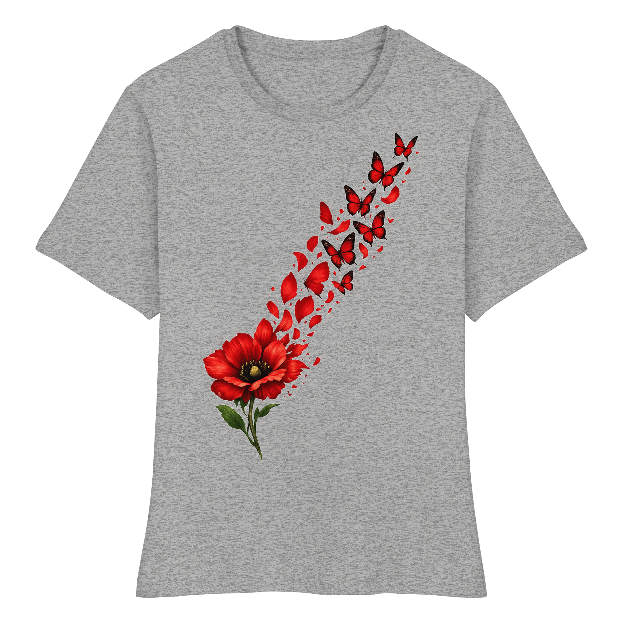 Blume Schmetterlinge Natur Geschenk - Fitted Ladies Organic Shirt