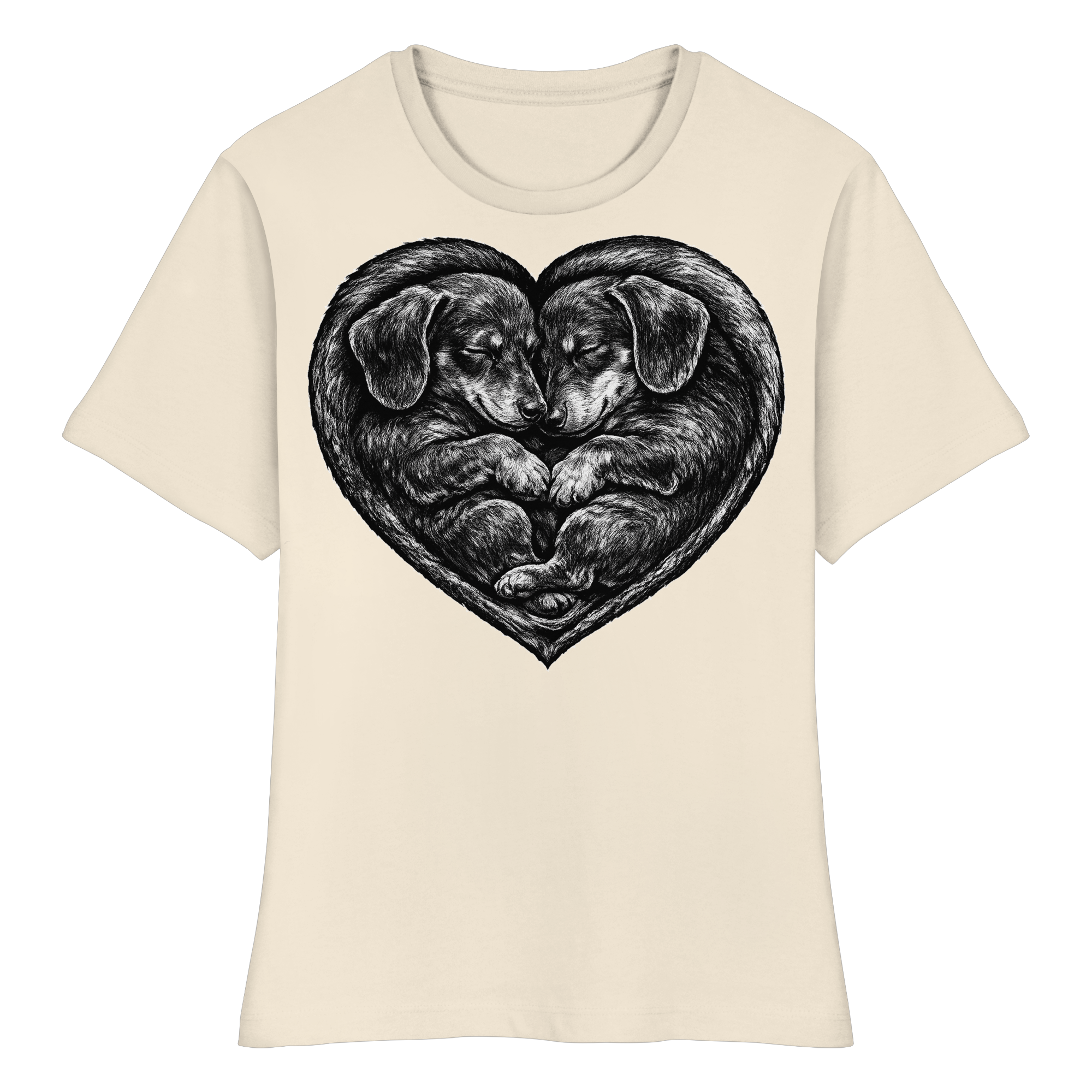 Dackel Dachshund Liebe Hund  - Fitted Ladies Organic Shirt