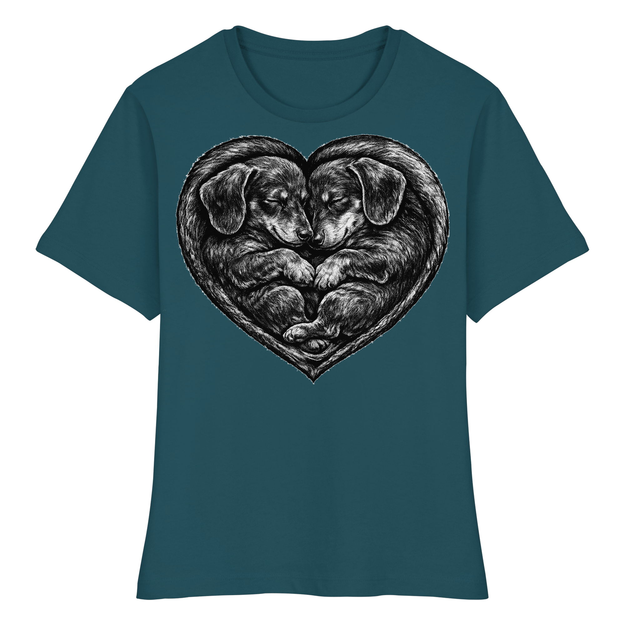 Dackel Dachshund Liebe Hund  - Fitted Ladies Organic Shirt