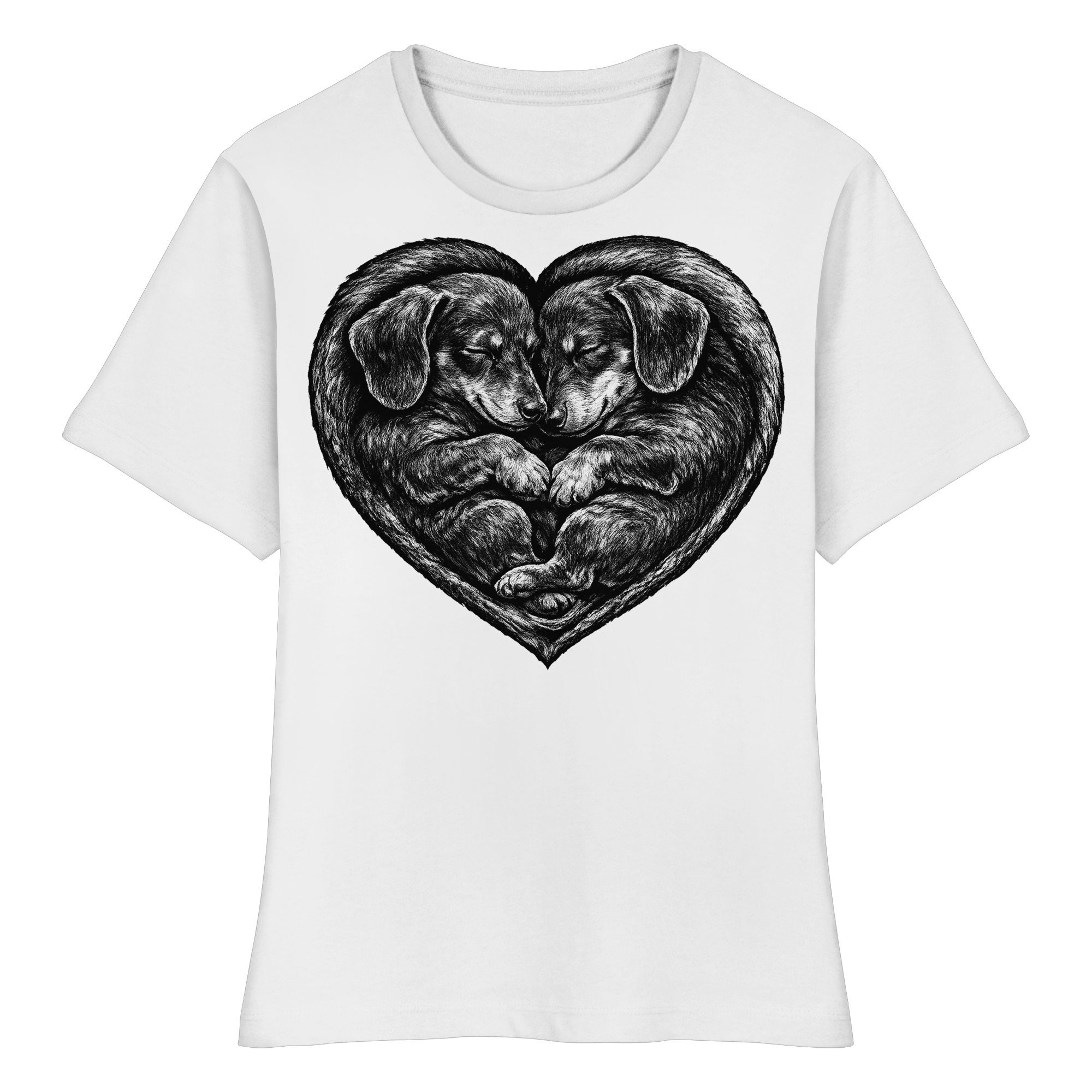 Dackel Dachshund Liebe Hund  - Fitted Ladies Organic Shirt