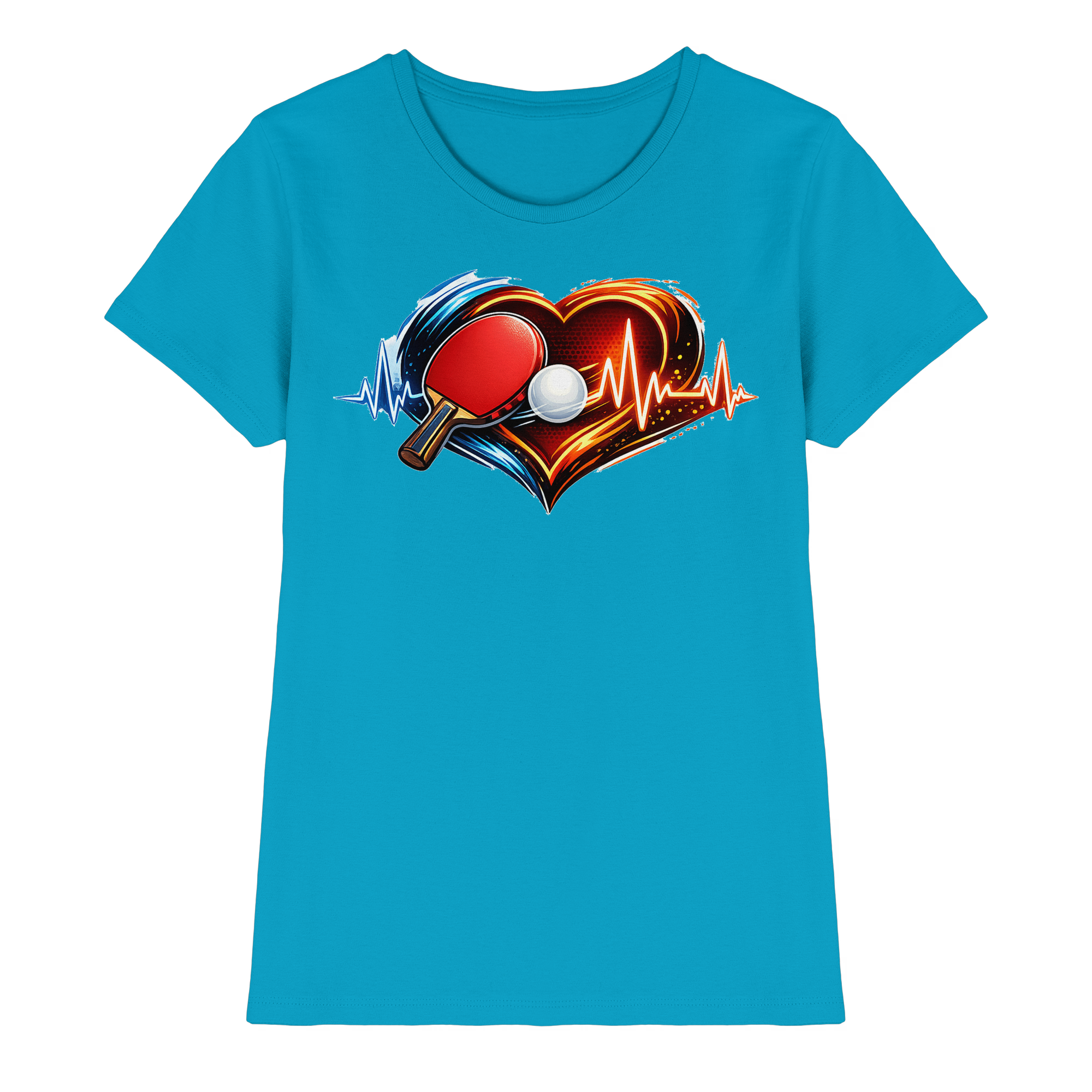 Tischtennis EKG Herz Geschenk - Damen Premium Shirt