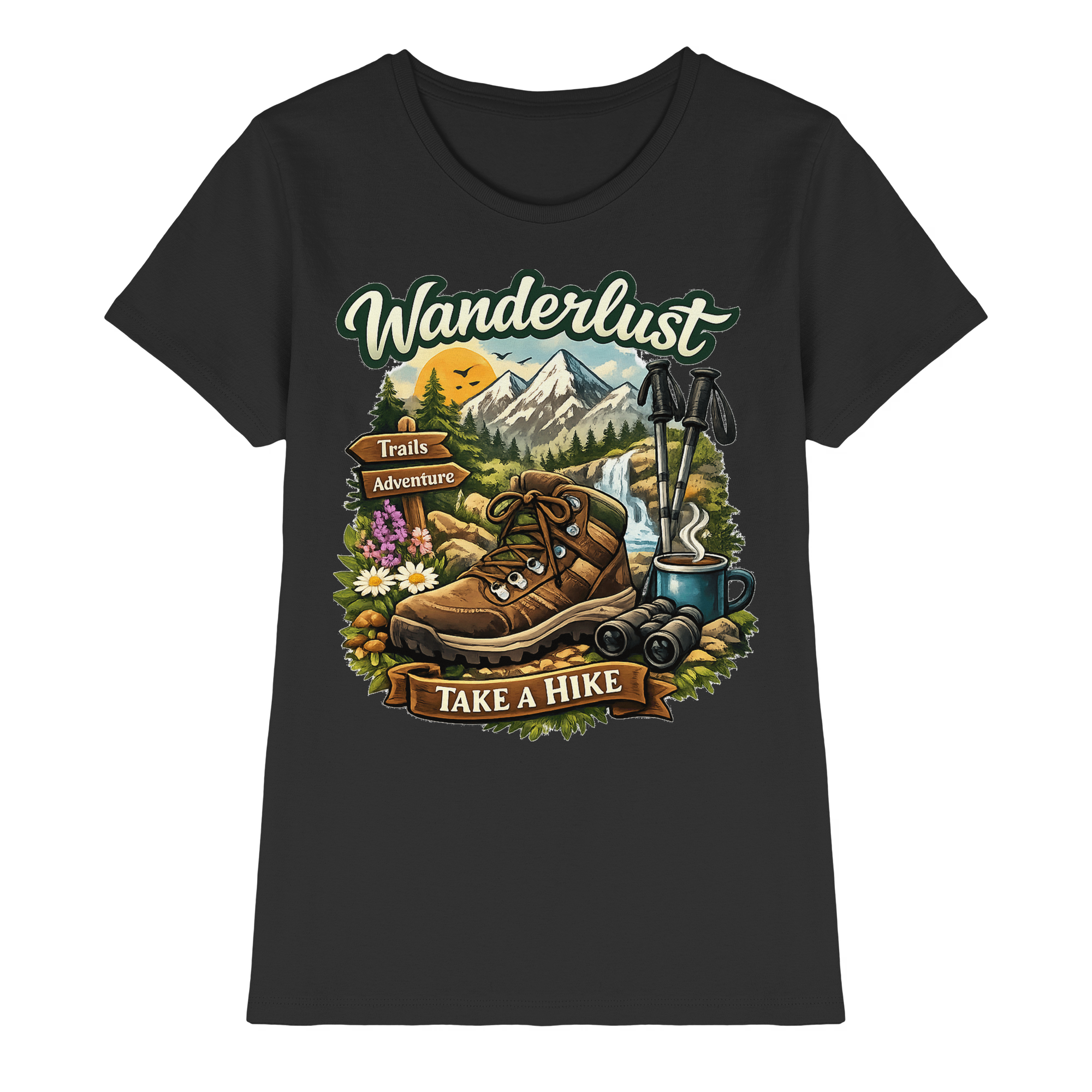 Wanderlust Wandern Outdoor Geschenk - Damen Premium Shirt