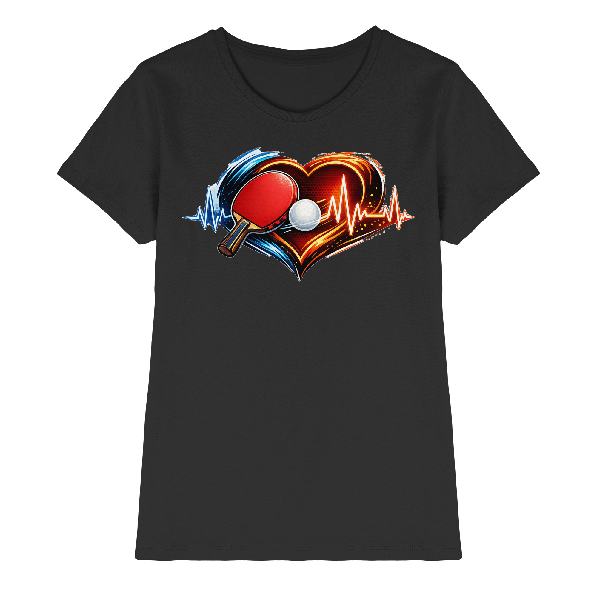 Tischtennis EKG Herz Geschenk - Damen Premium Shirt