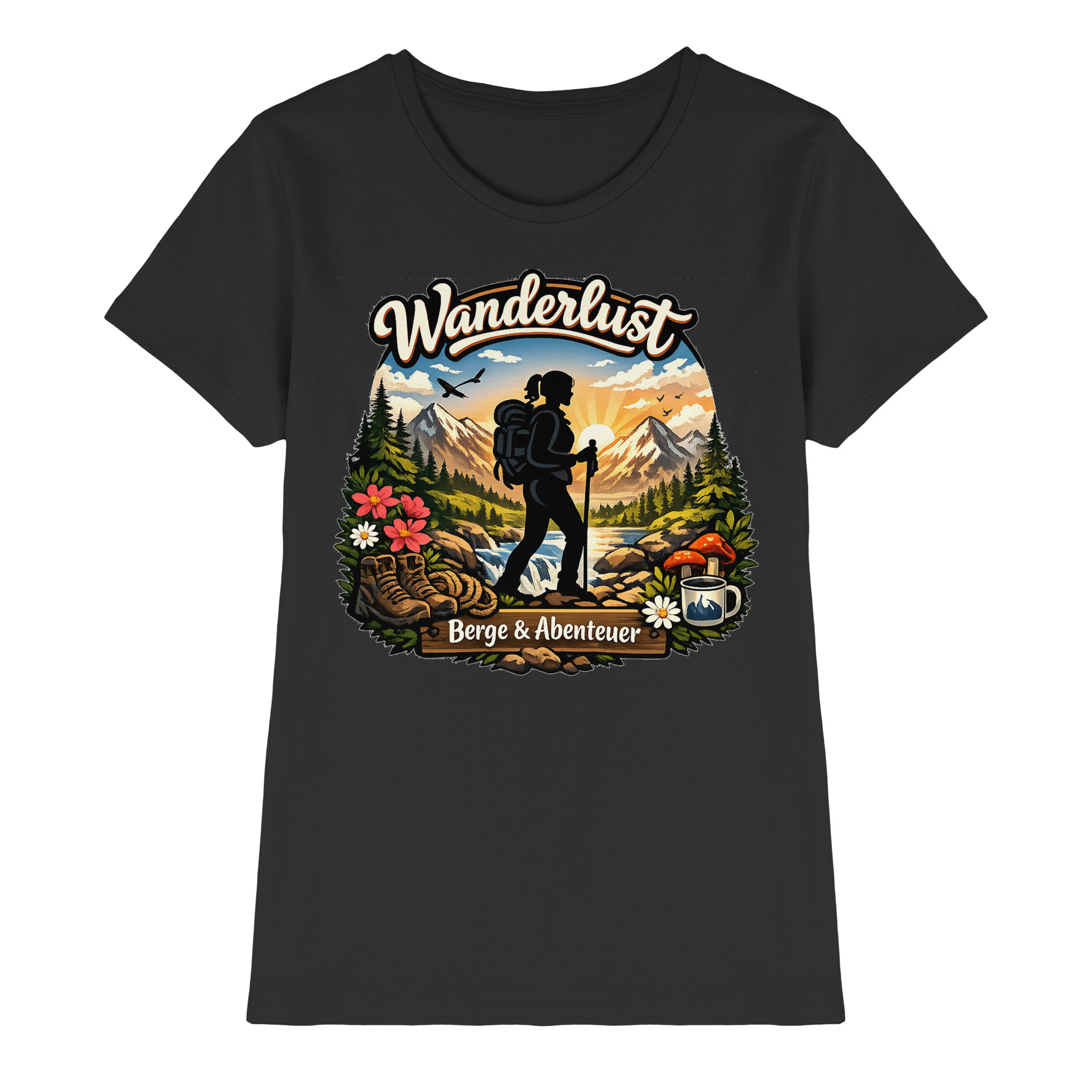 Wanderlust Wandern Outdoor Geschenk - Damen Premium Shirt