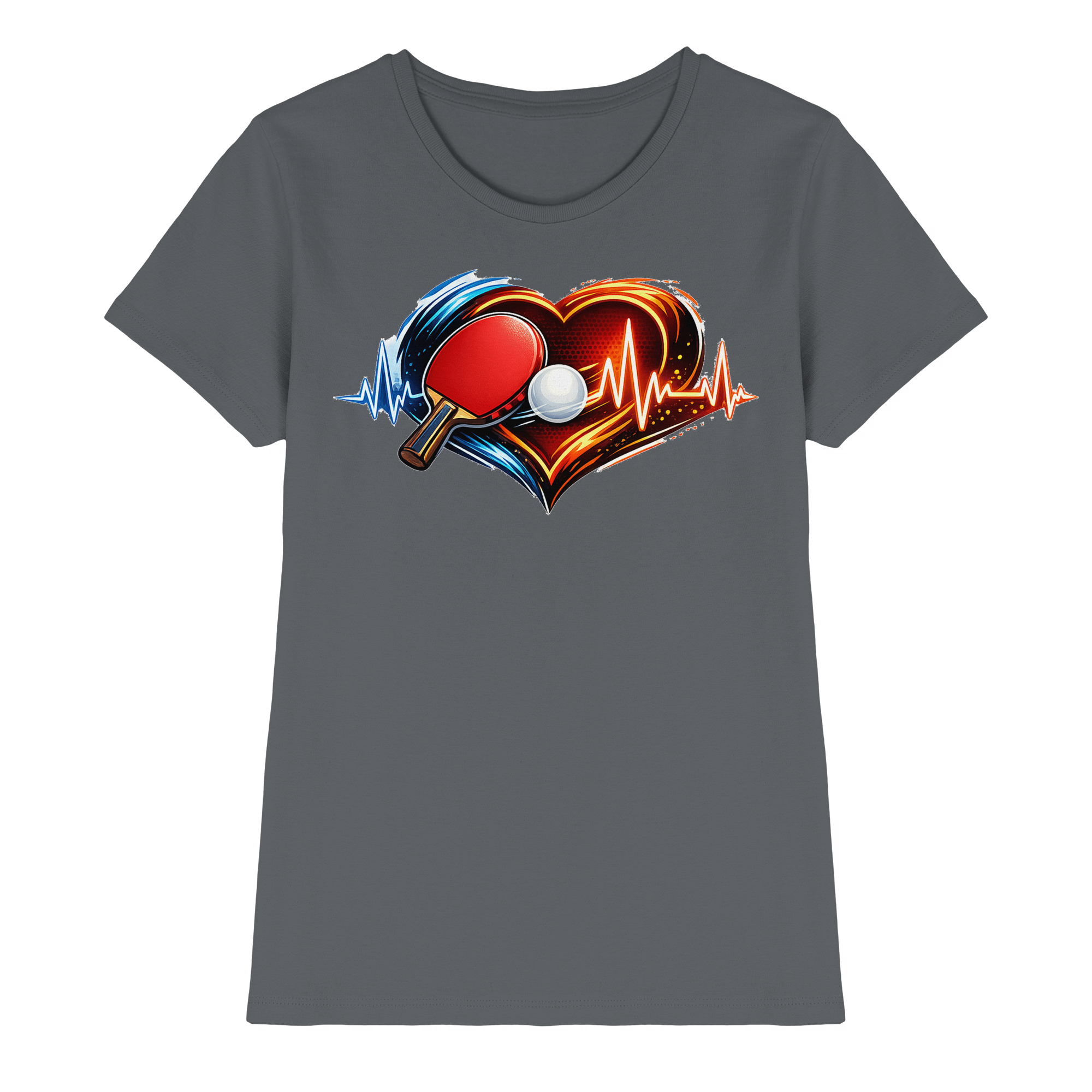 Tischtennis EKG Herz Geschenk - Damen Premium Shirt