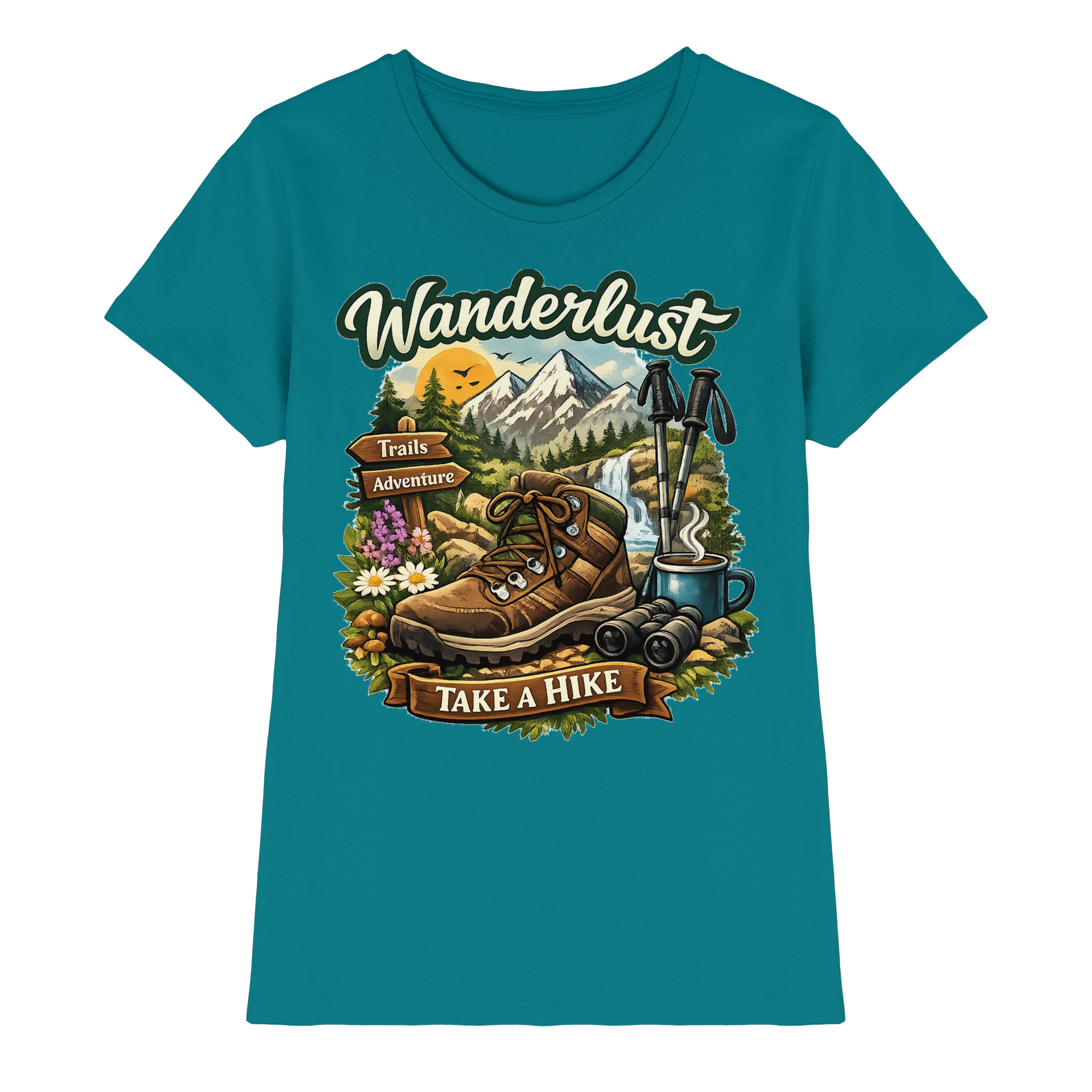 Wanderlust Wandern Outdoor Geschenk - Damen Premium Shirt