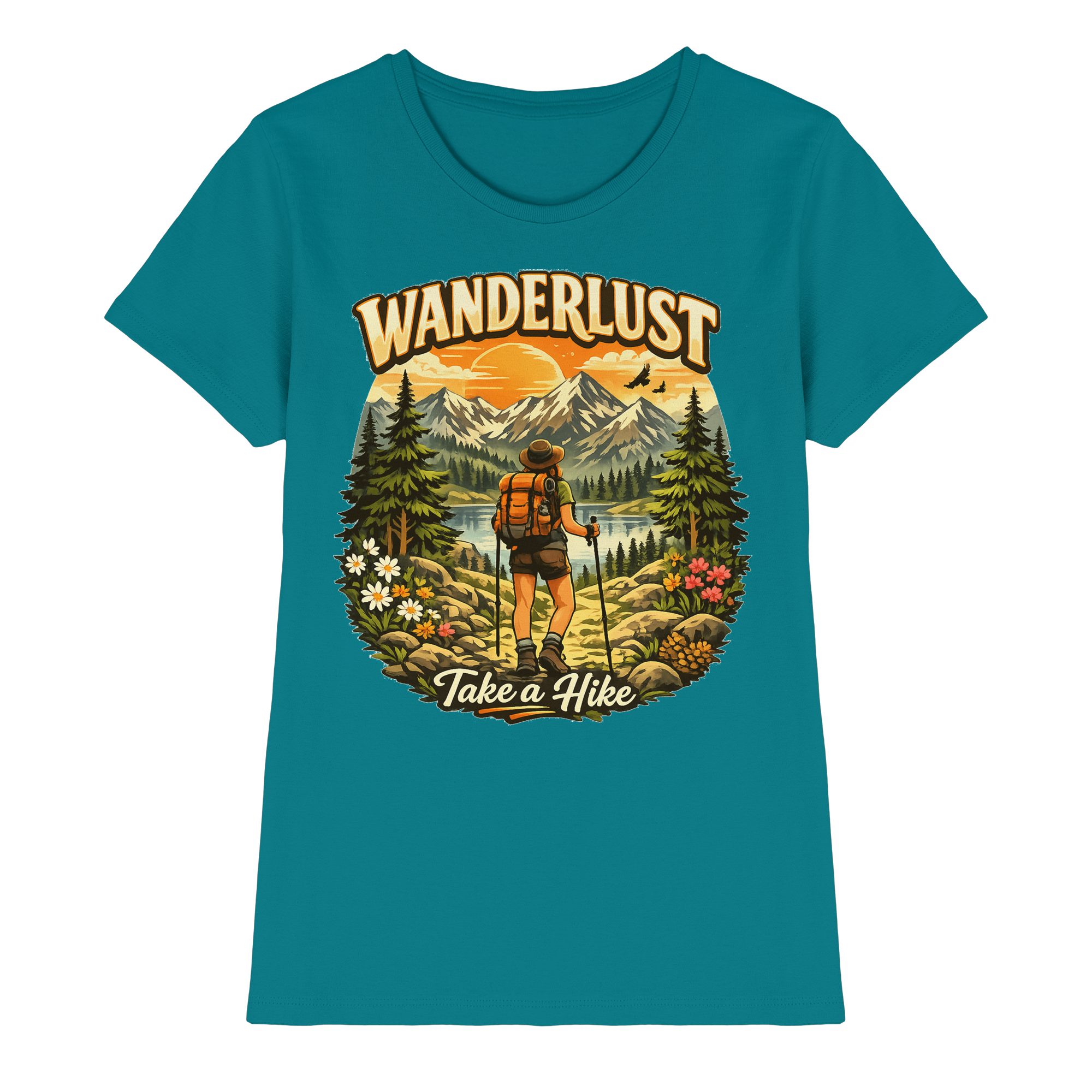 Wanderlust Wandern Outdoor Geschenk - Damen Premium Shirt