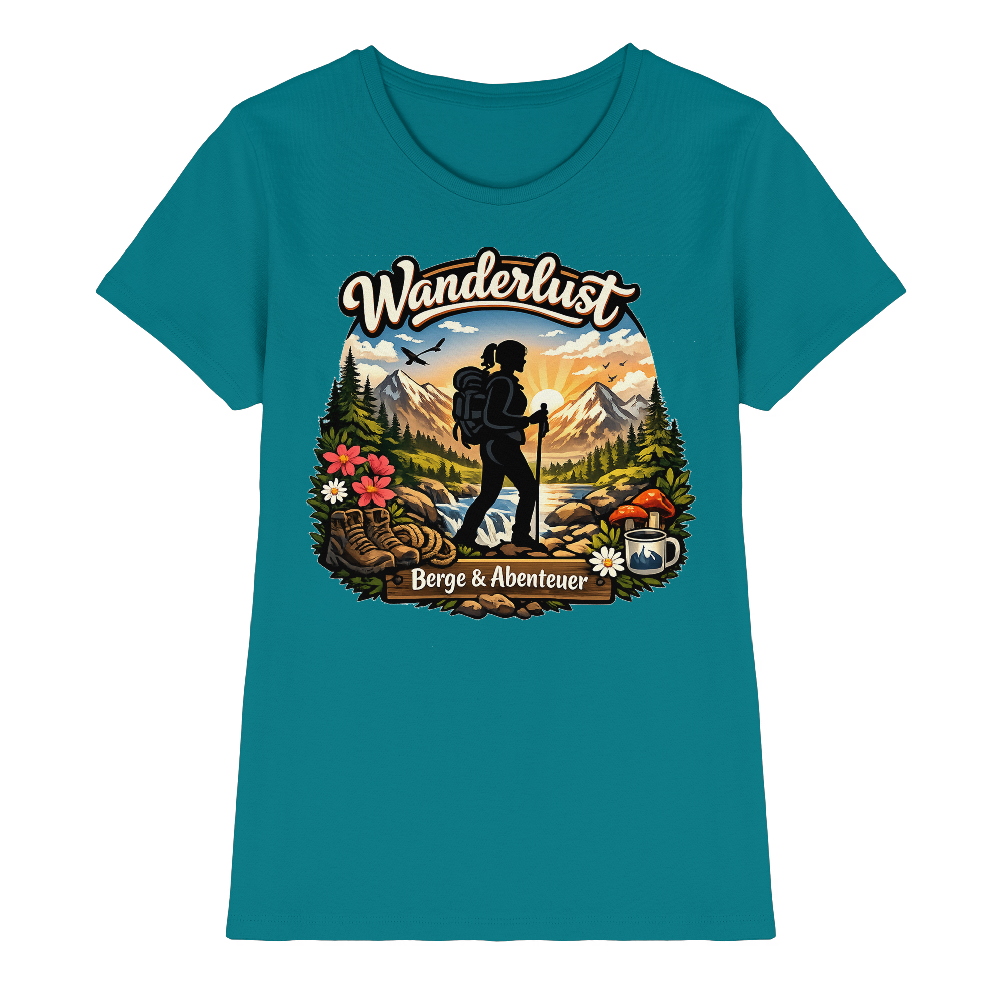 Wanderlust Wandern Outdoor Geschenk - Damen Premium Shirt