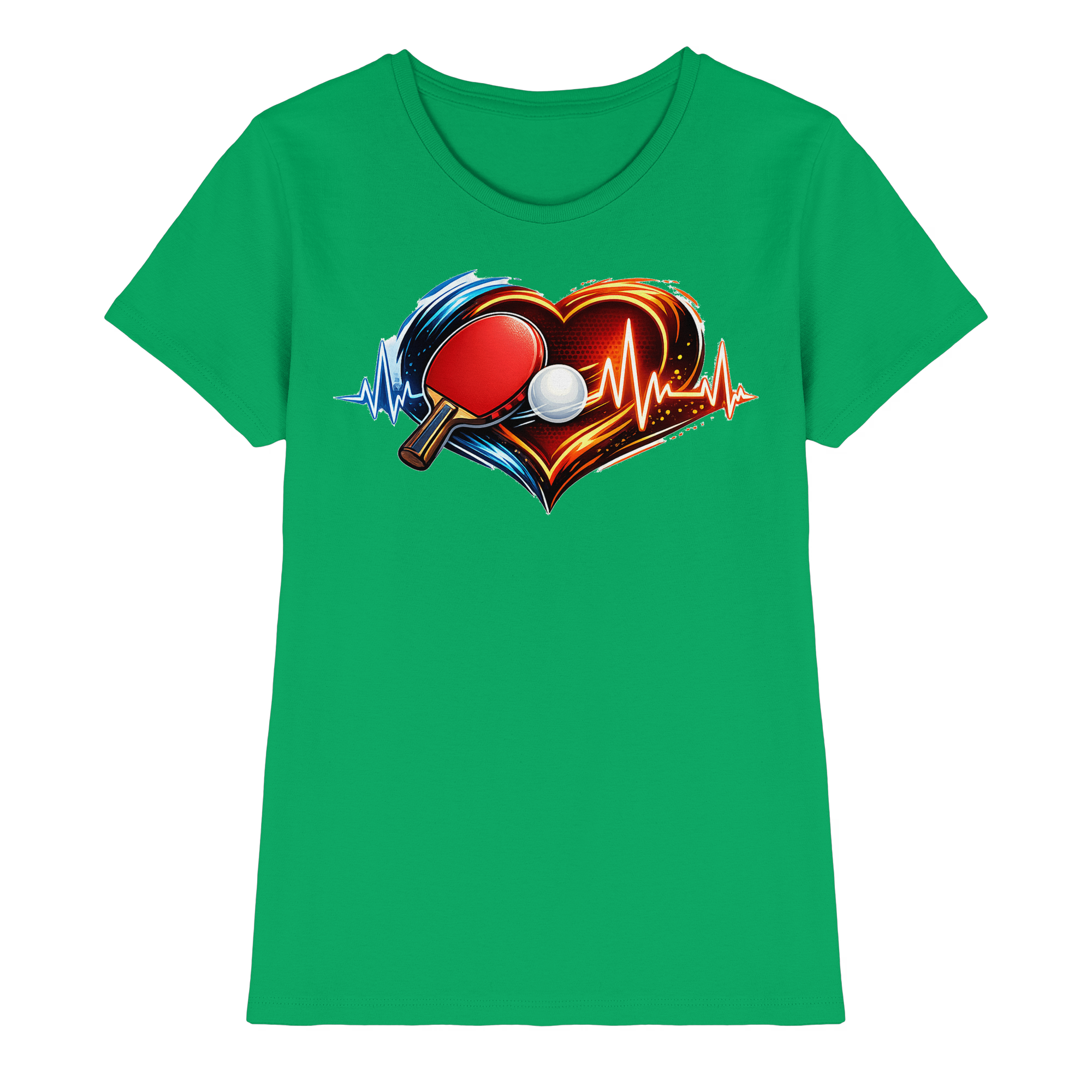 Tischtennis EKG Herz Geschenk - Damen Premium Shirt