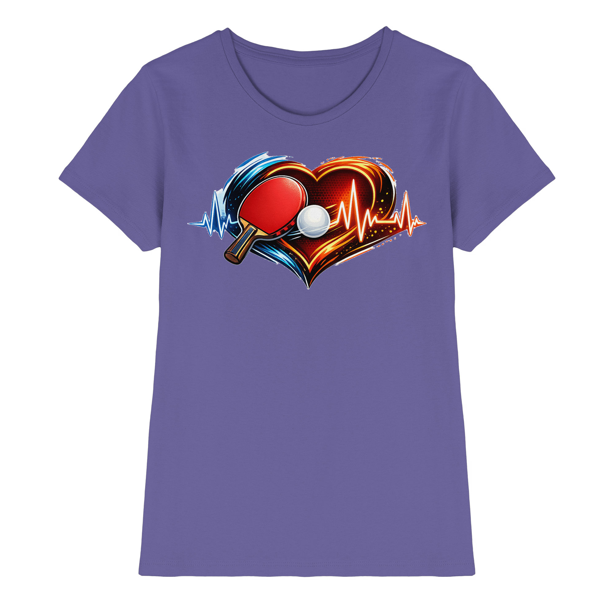 Tischtennis EKG Herz Geschenk - Damen Premium Shirt