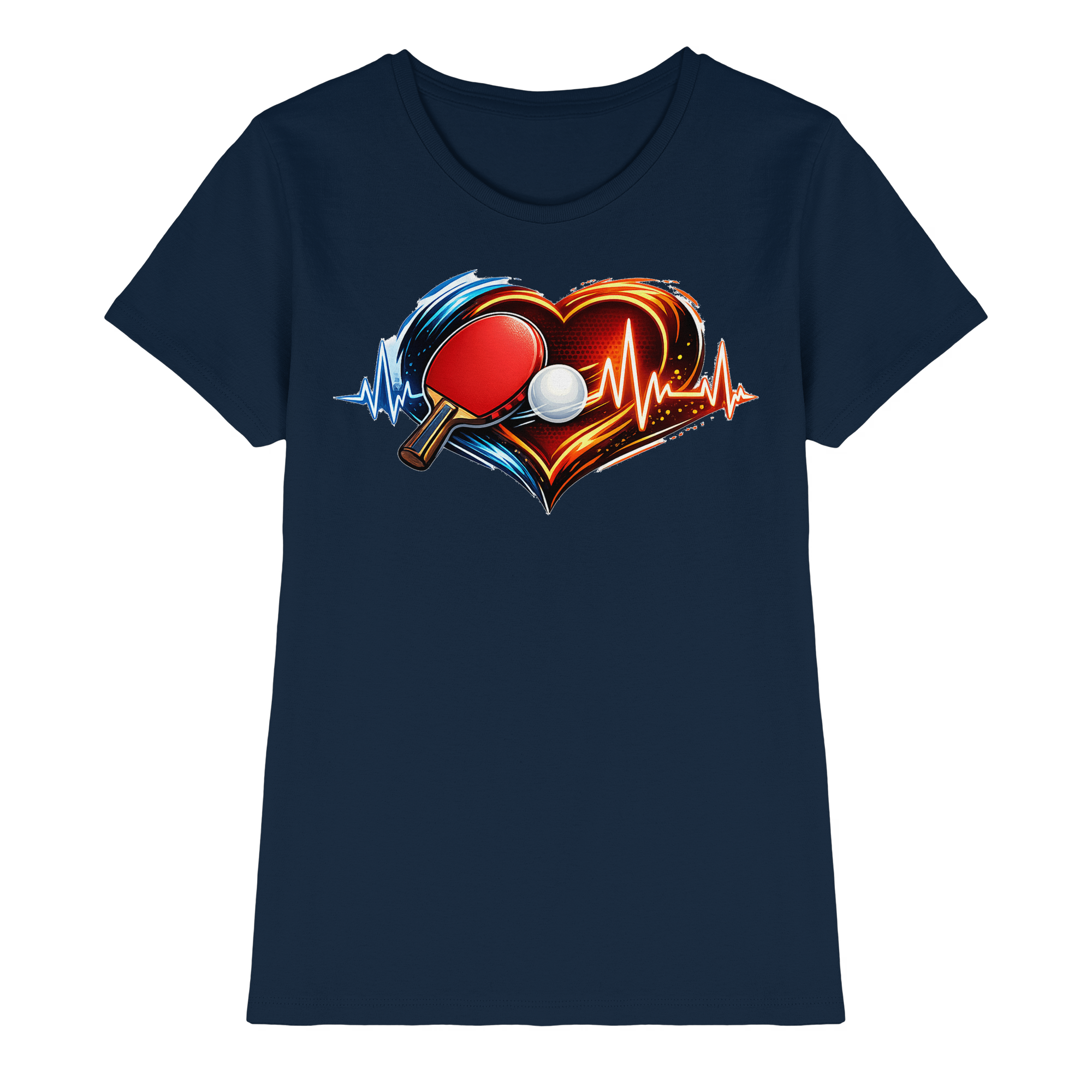 Tischtennis EKG Herz Geschenk - Damen Premium Shirt