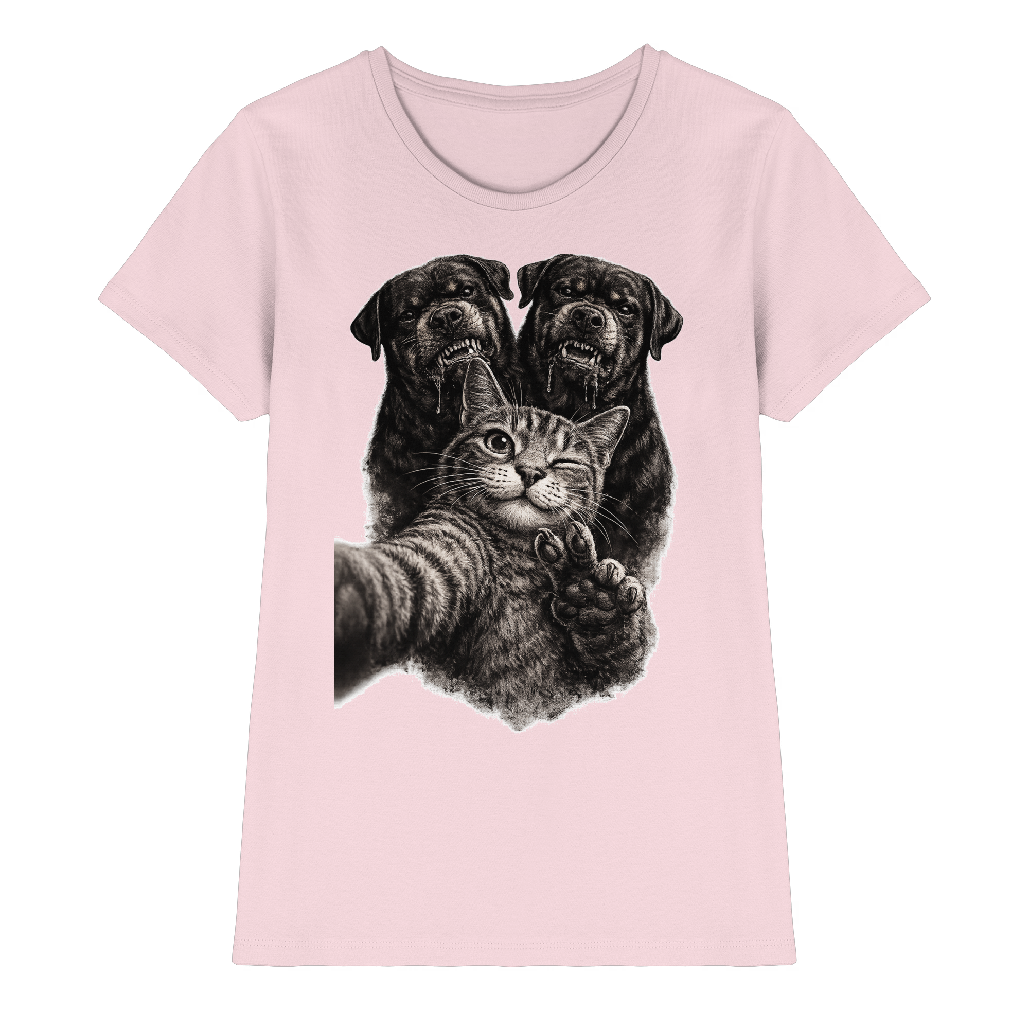 Rottweiler Katze Selfie Geschenk Lustig - Damen Premium Shirt