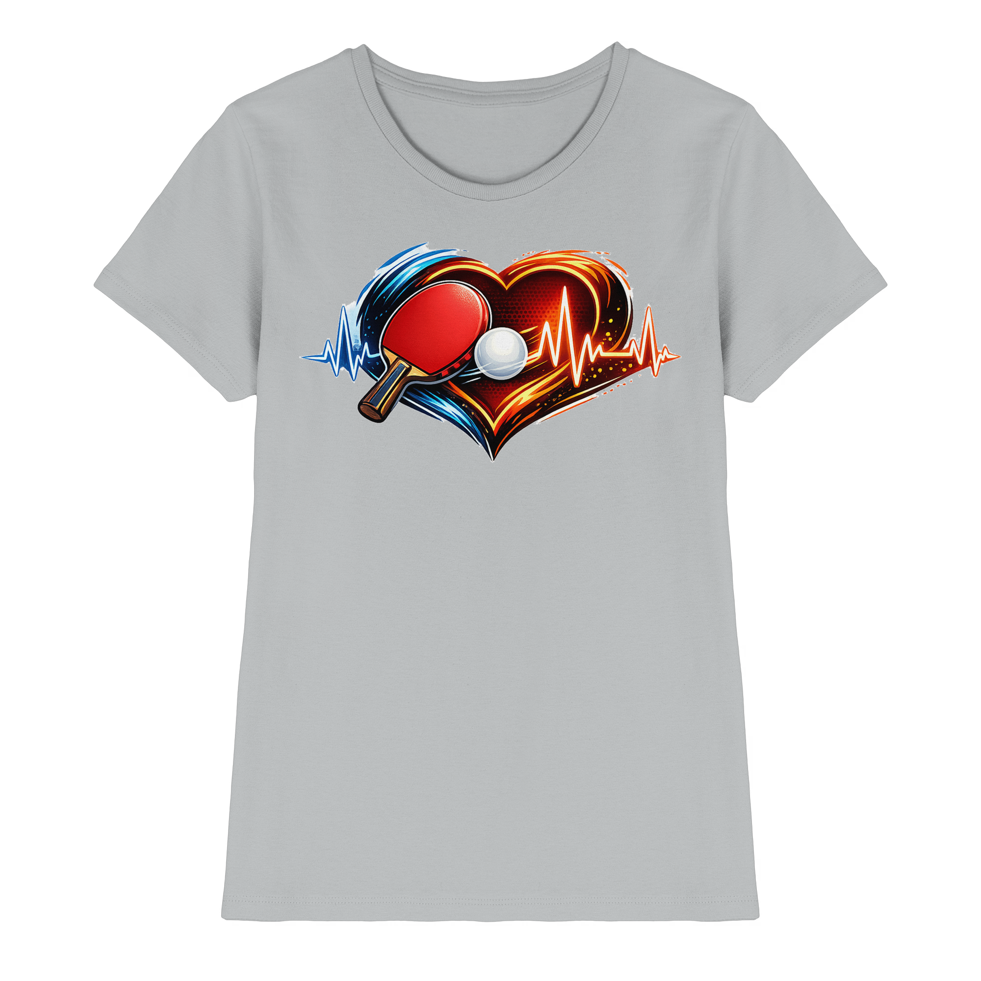 Tischtennis EKG Herz Geschenk - Damen Premium Shirt
