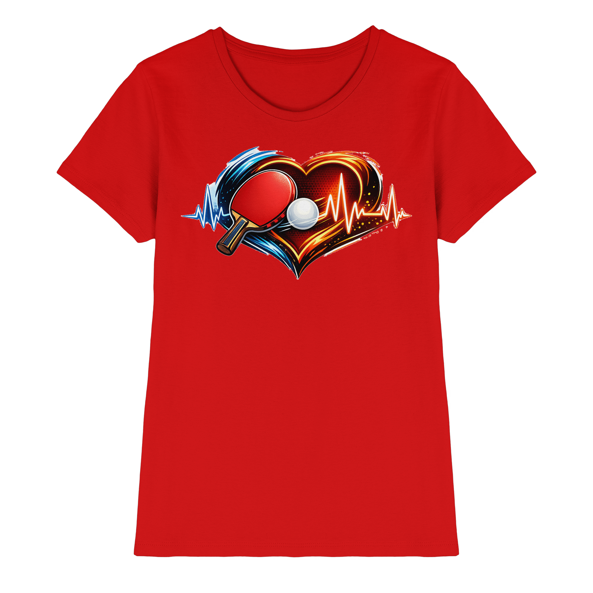 Tischtennis EKG Herz Geschenk - Damen Premium Shirt
