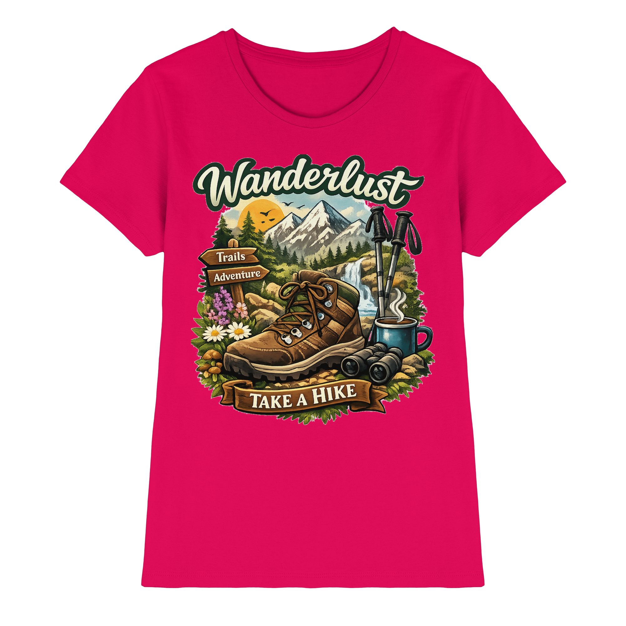 Wanderlust Wandern Outdoor Geschenk - Damen Premium Shirt