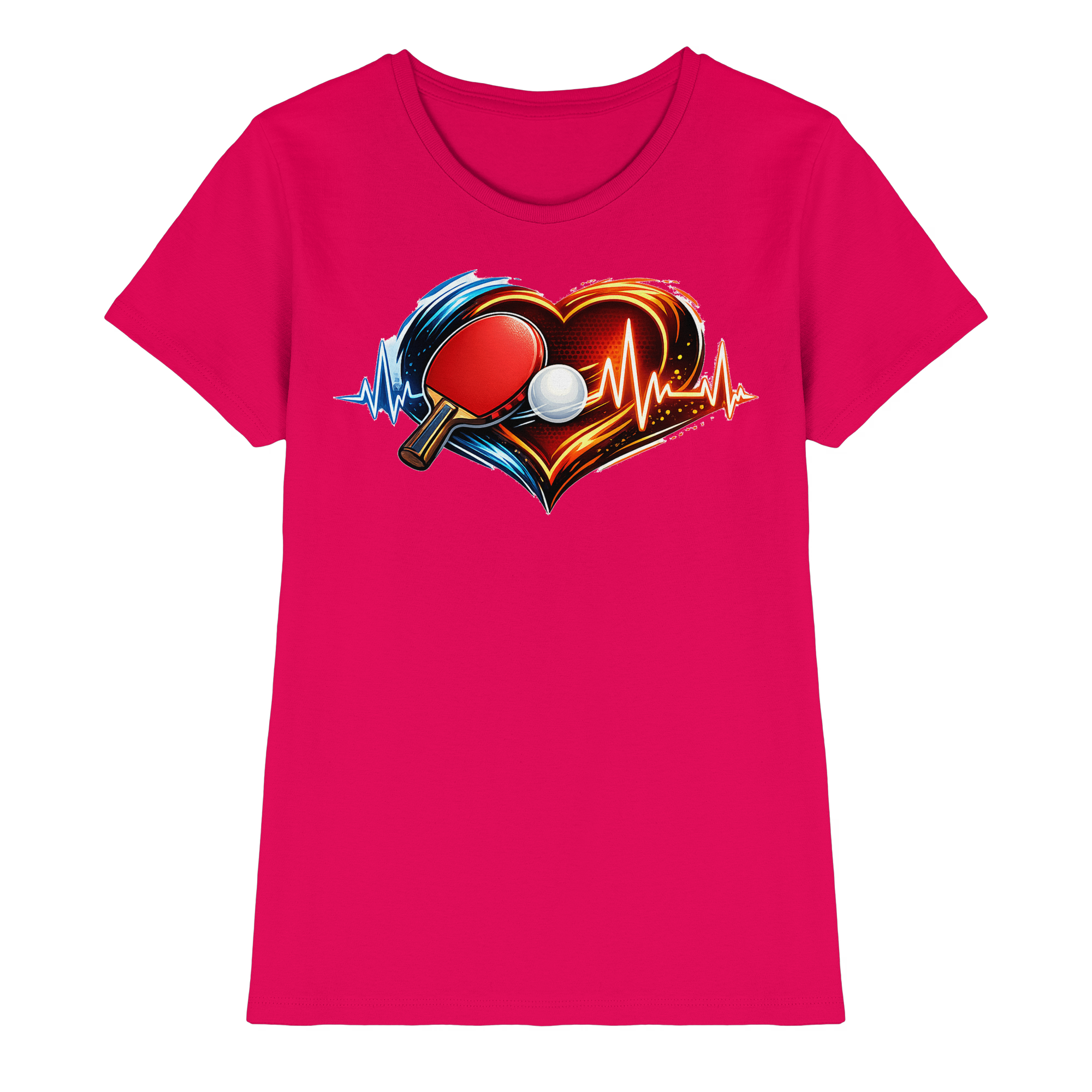 Tischtennis EKG Herz Geschenk - Damen Premium Shirt