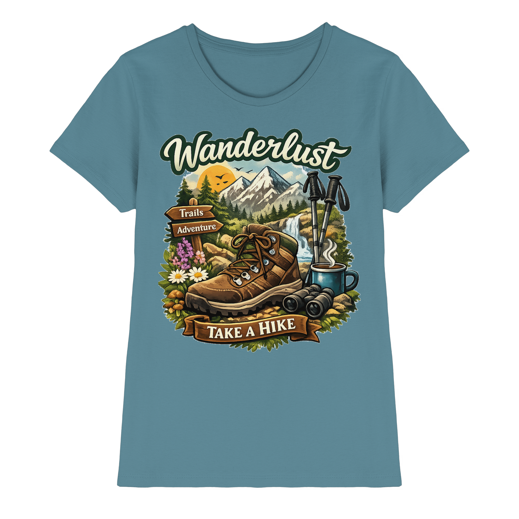 Wanderlust Wandern Outdoor Geschenk - Damen Premium Shirt