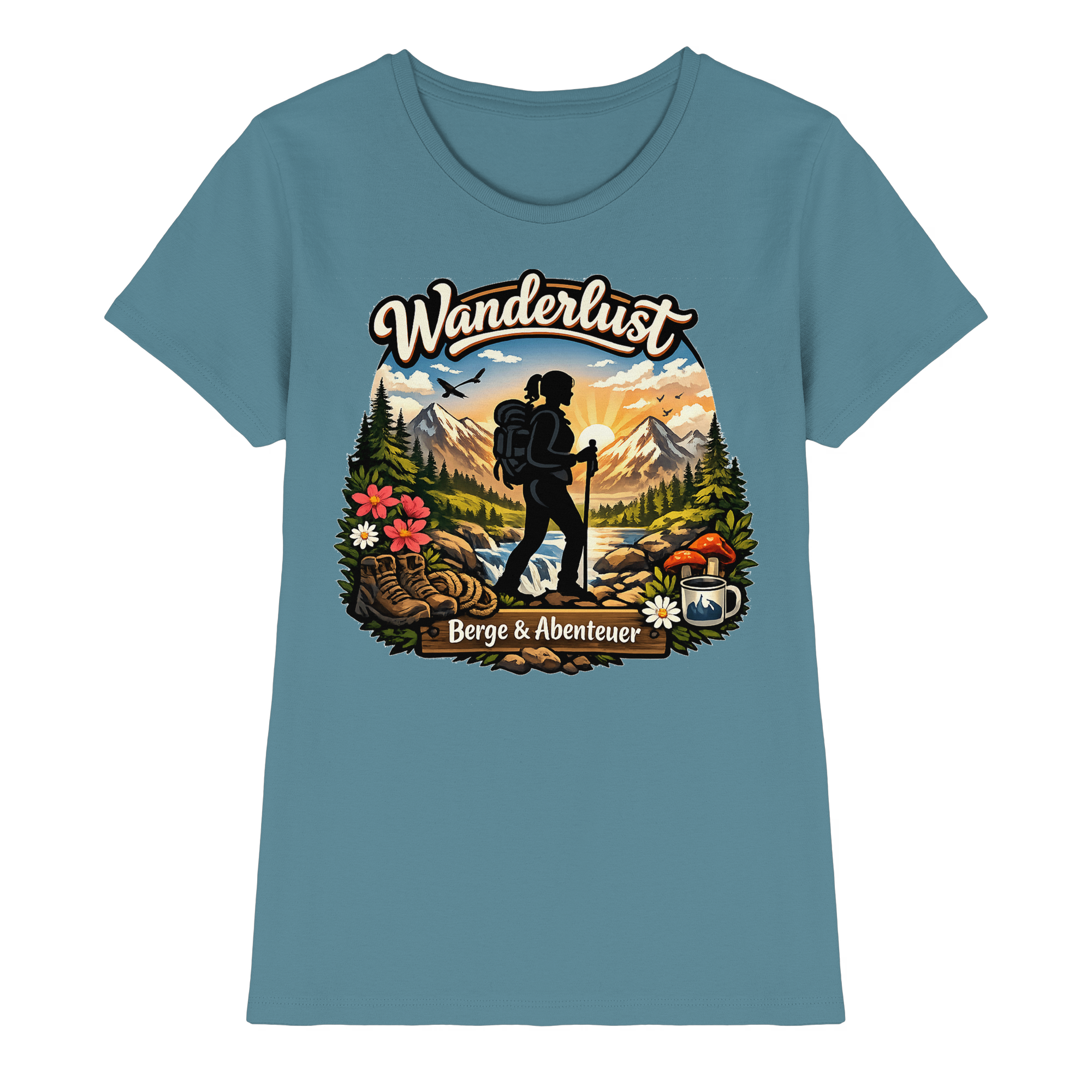 Wanderlust Wandern Outdoor Geschenk - Damen Premium Shirt