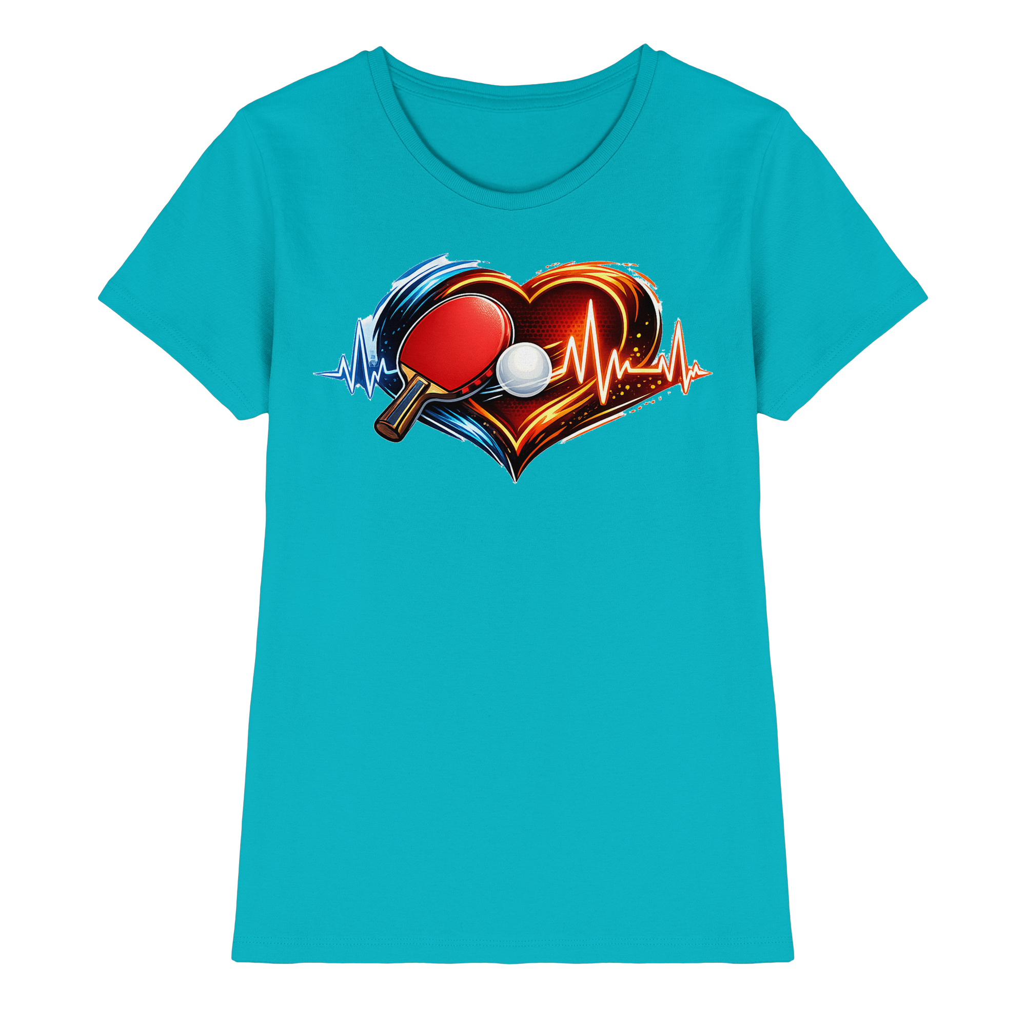 Tischtennis EKG Herz Geschenk - Damen Premium Shirt