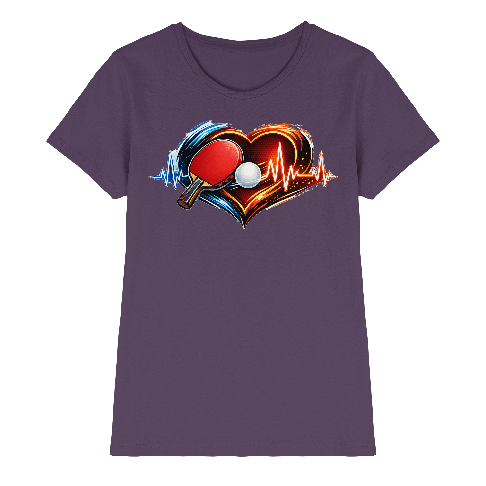 Tischtennis EKG Herz Geschenk - Damen Premium Shirt