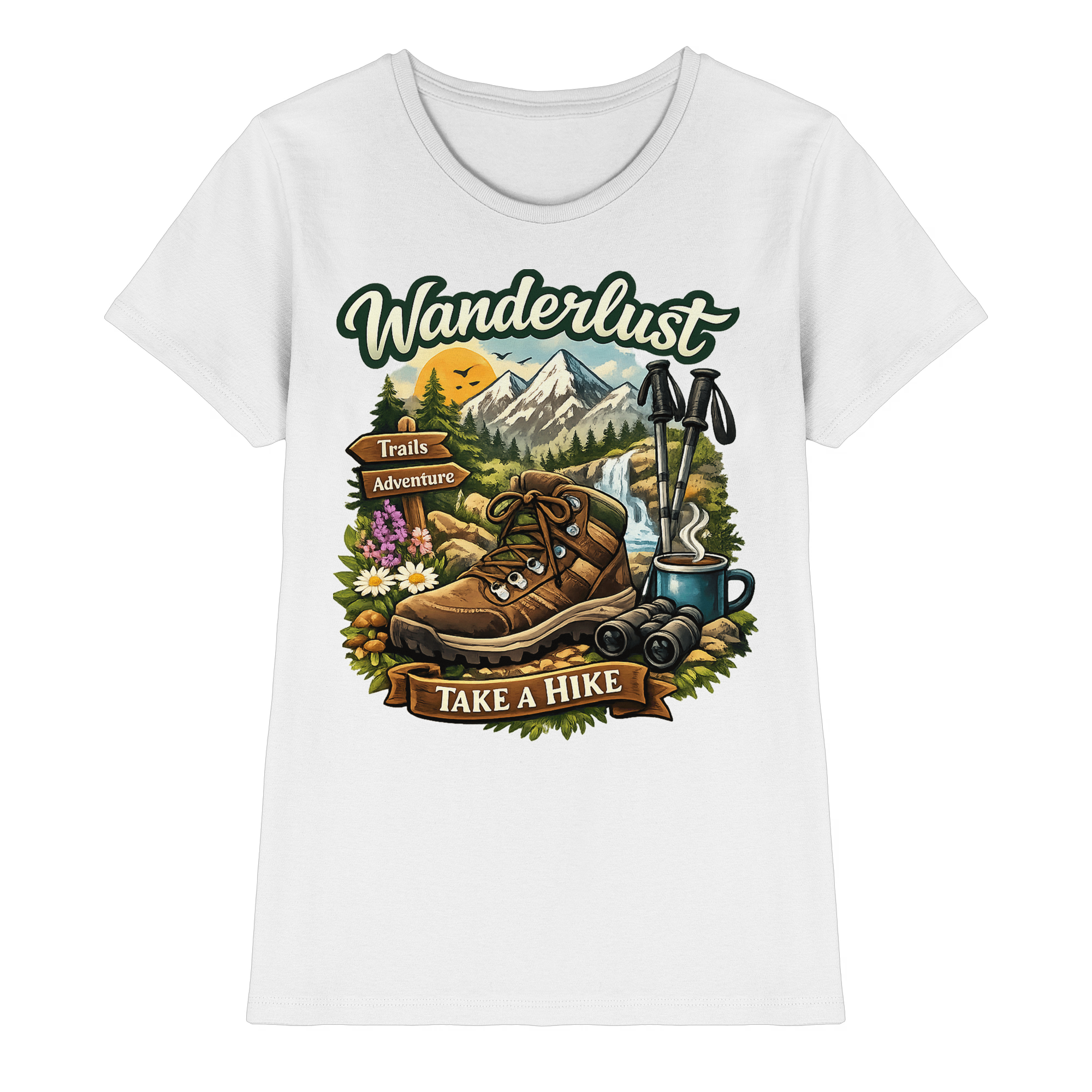 Wanderlust Wandern Outdoor Geschenk - Damen Premium Shirt