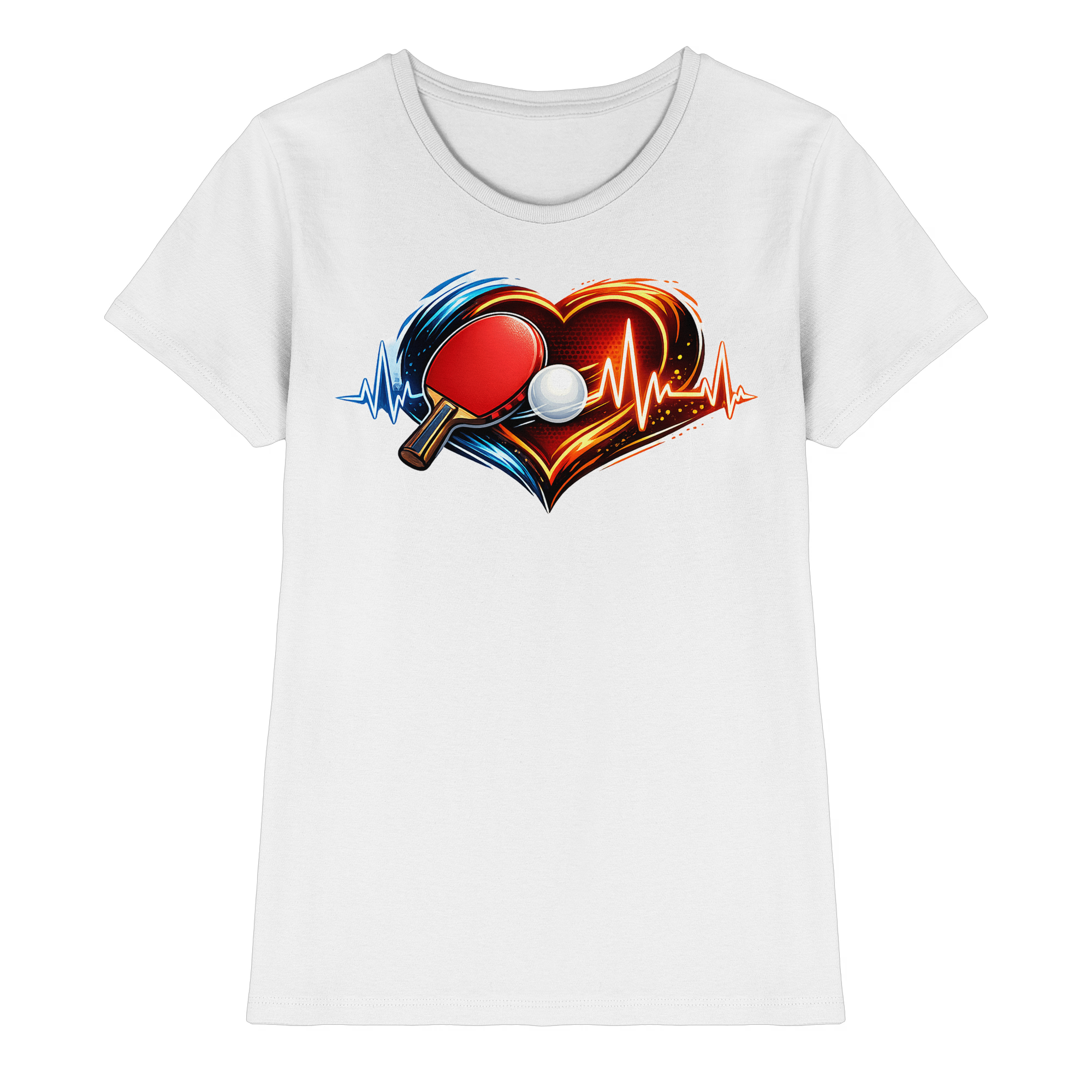 Tischtennis EKG Herz Geschenk - Damen Premium Shirt