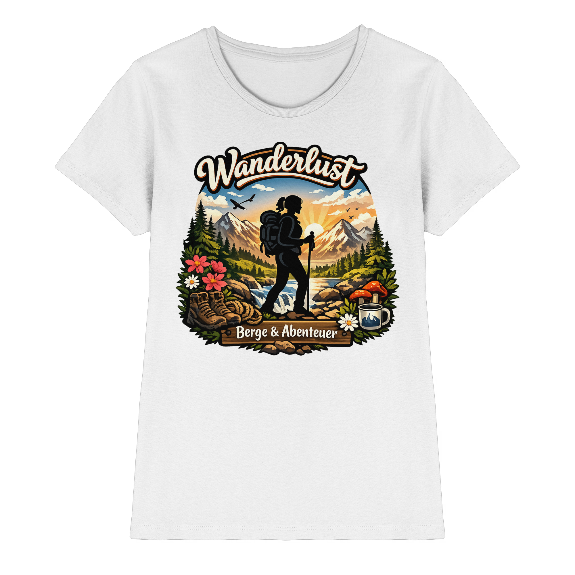 Wanderlust Wandern Outdoor Geschenk - Damen Premium Shirt