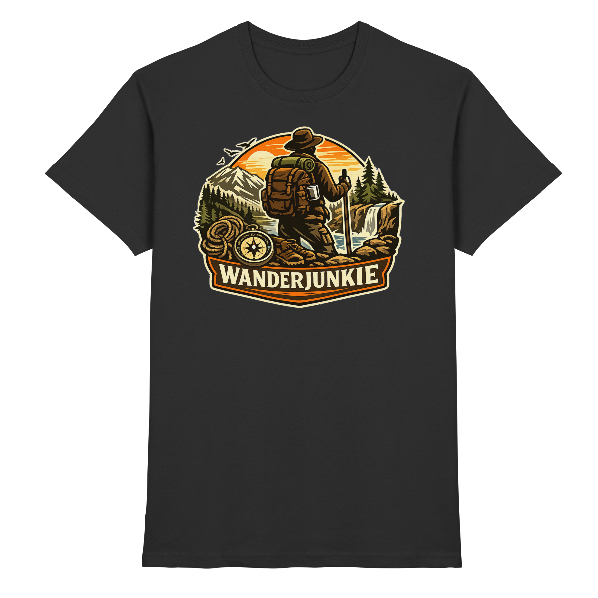 Wanderjunkie Wandern Outdoor - Premium Shirt