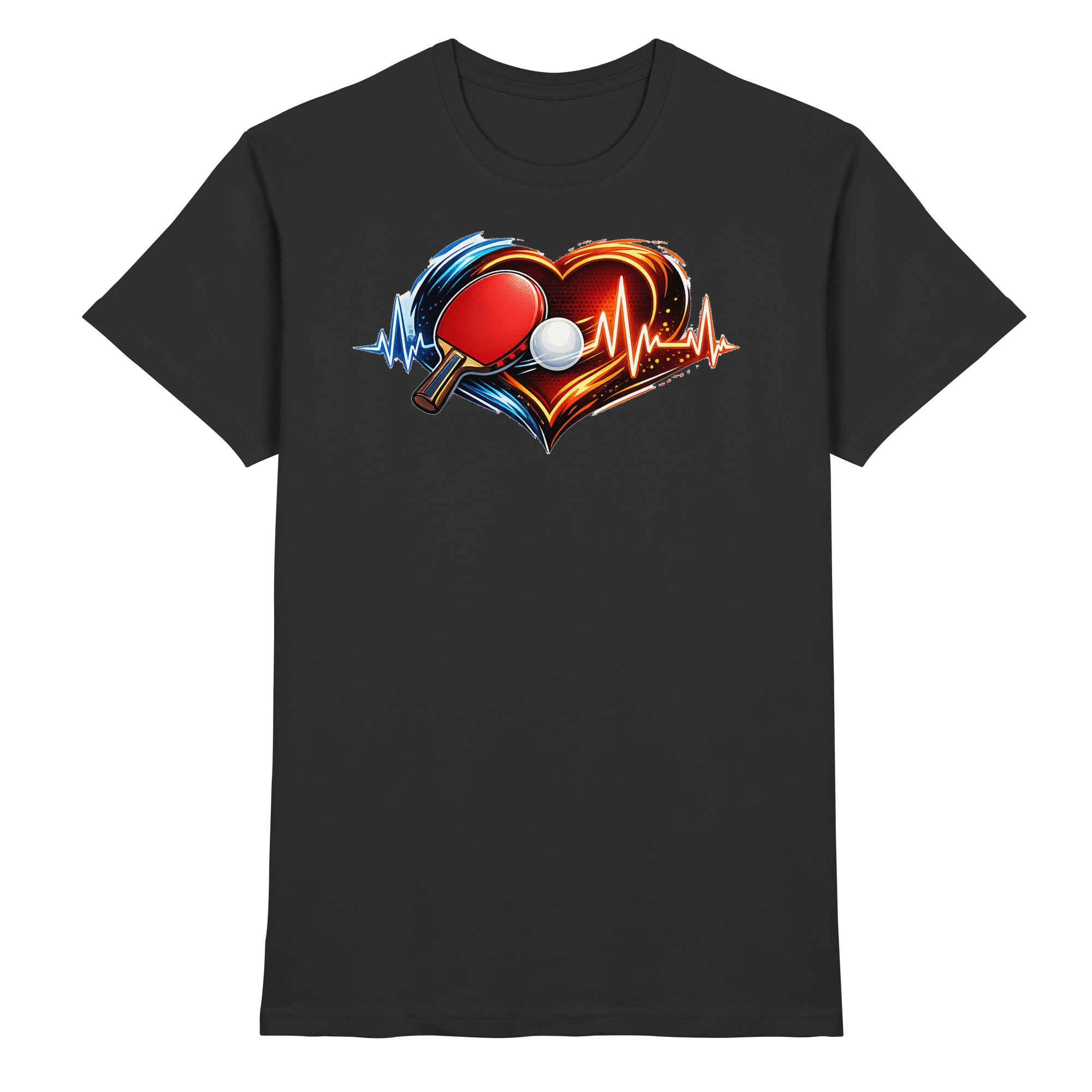 Tischtennis EKG Herz Geschenk - Premium Shirt