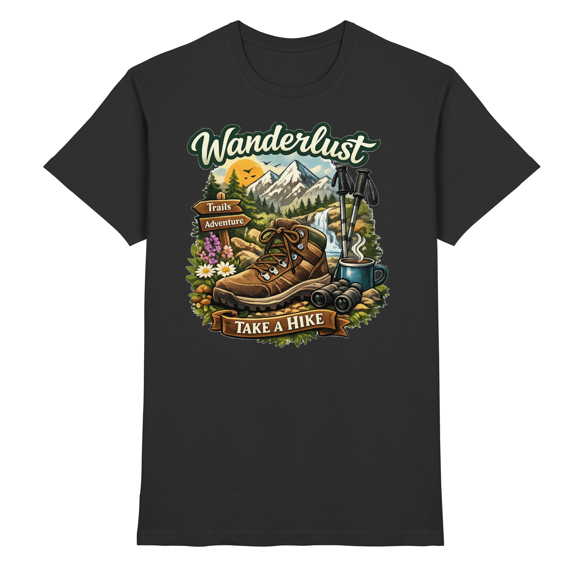 Wanderlust Wandern Outdoor Geschenk - Premium Shirt