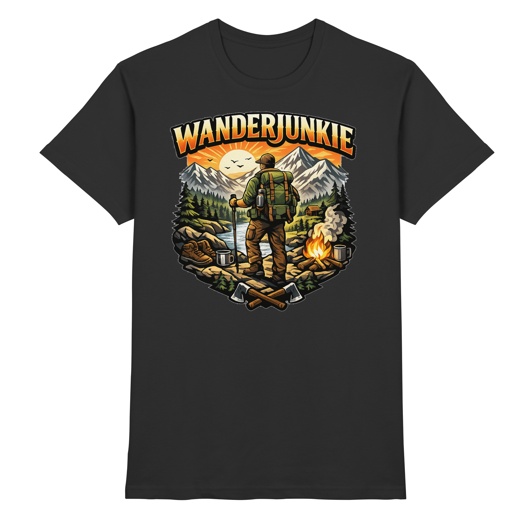 Wanderjunkie Wandern Outdoor Geschenk - Premium Shirt