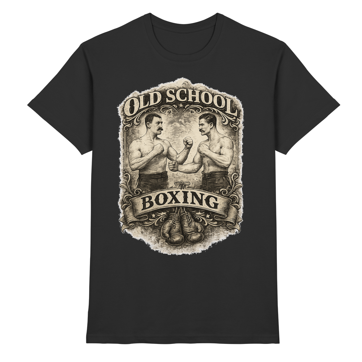 Old School Boxing Boxsport Boxen Geschenk  - Premium Shirt