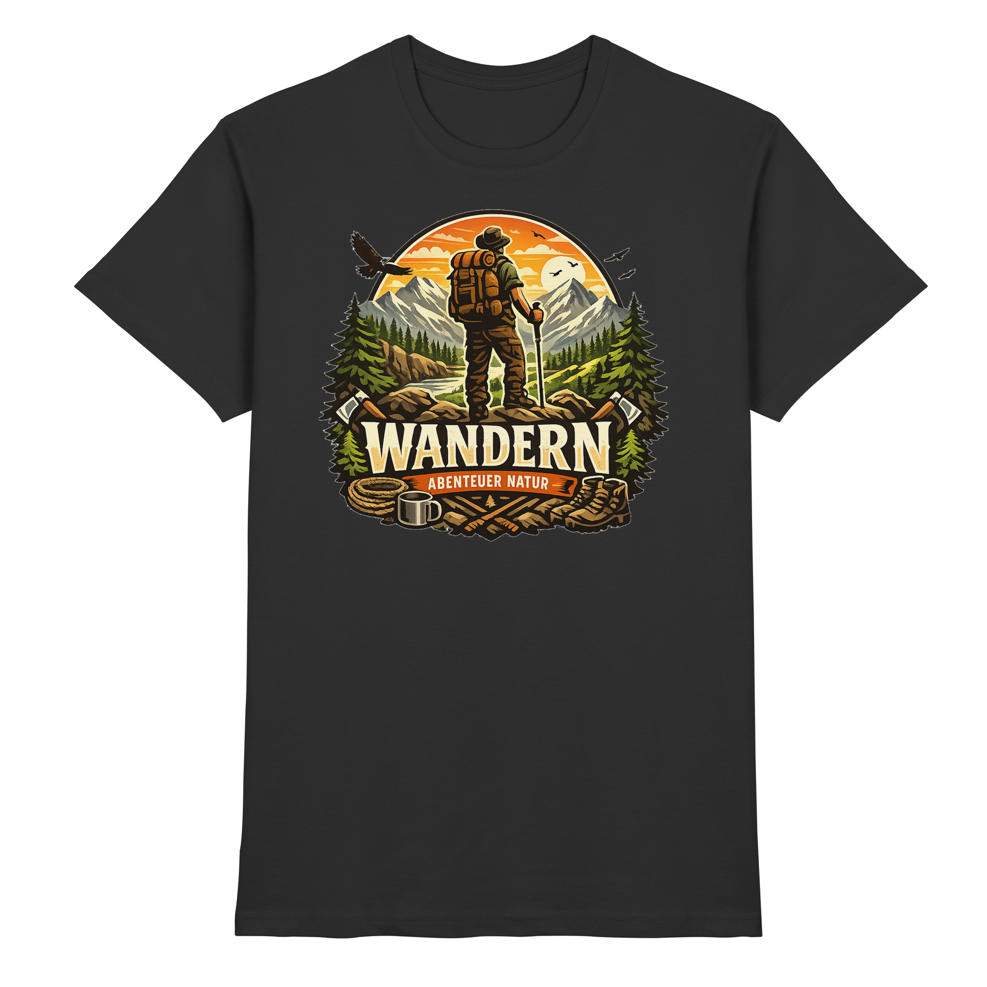 Wandern Abenteuer Natur Geschenk - Premium Shirt