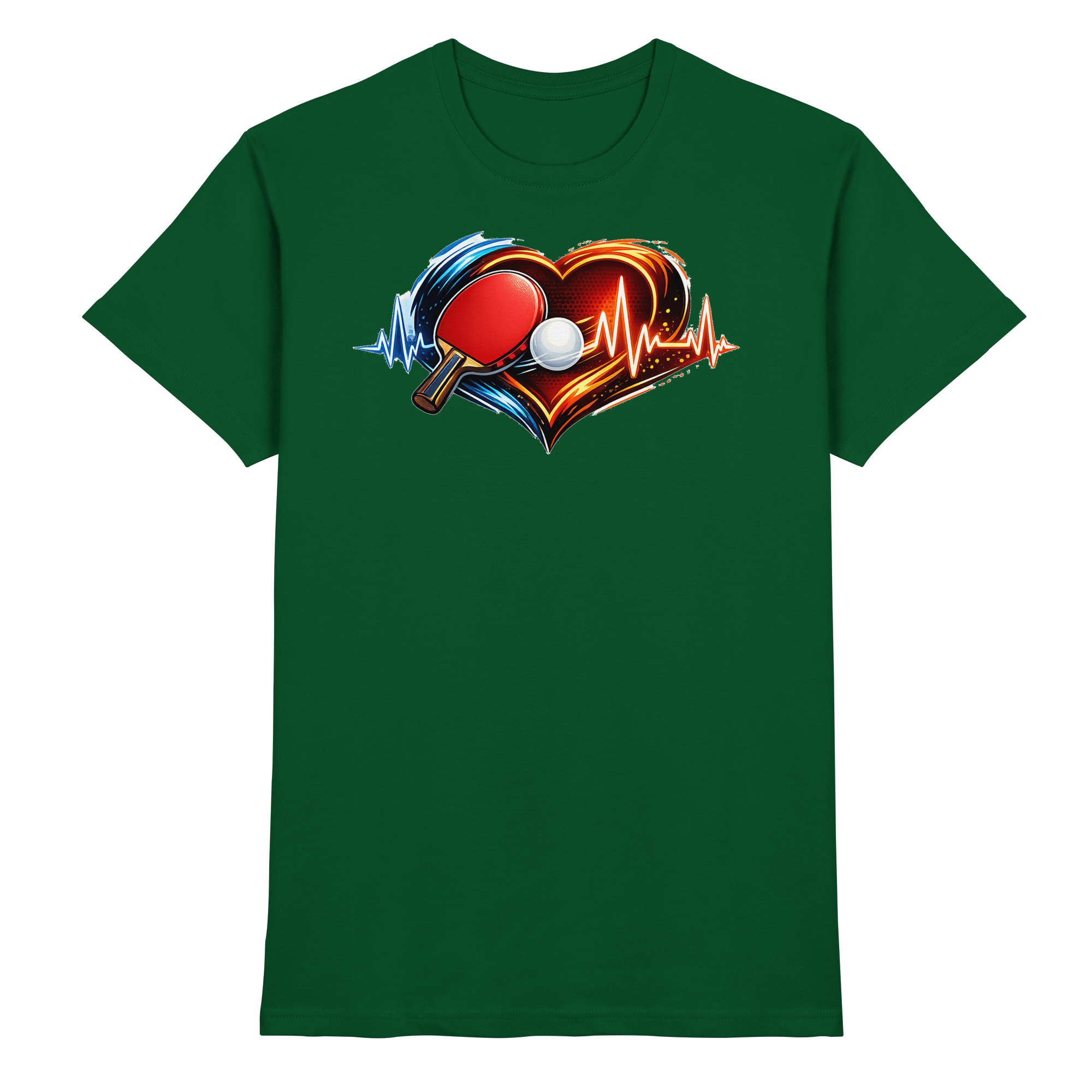 Tischtennis EKG Herz Geschenk - Premium Shirt