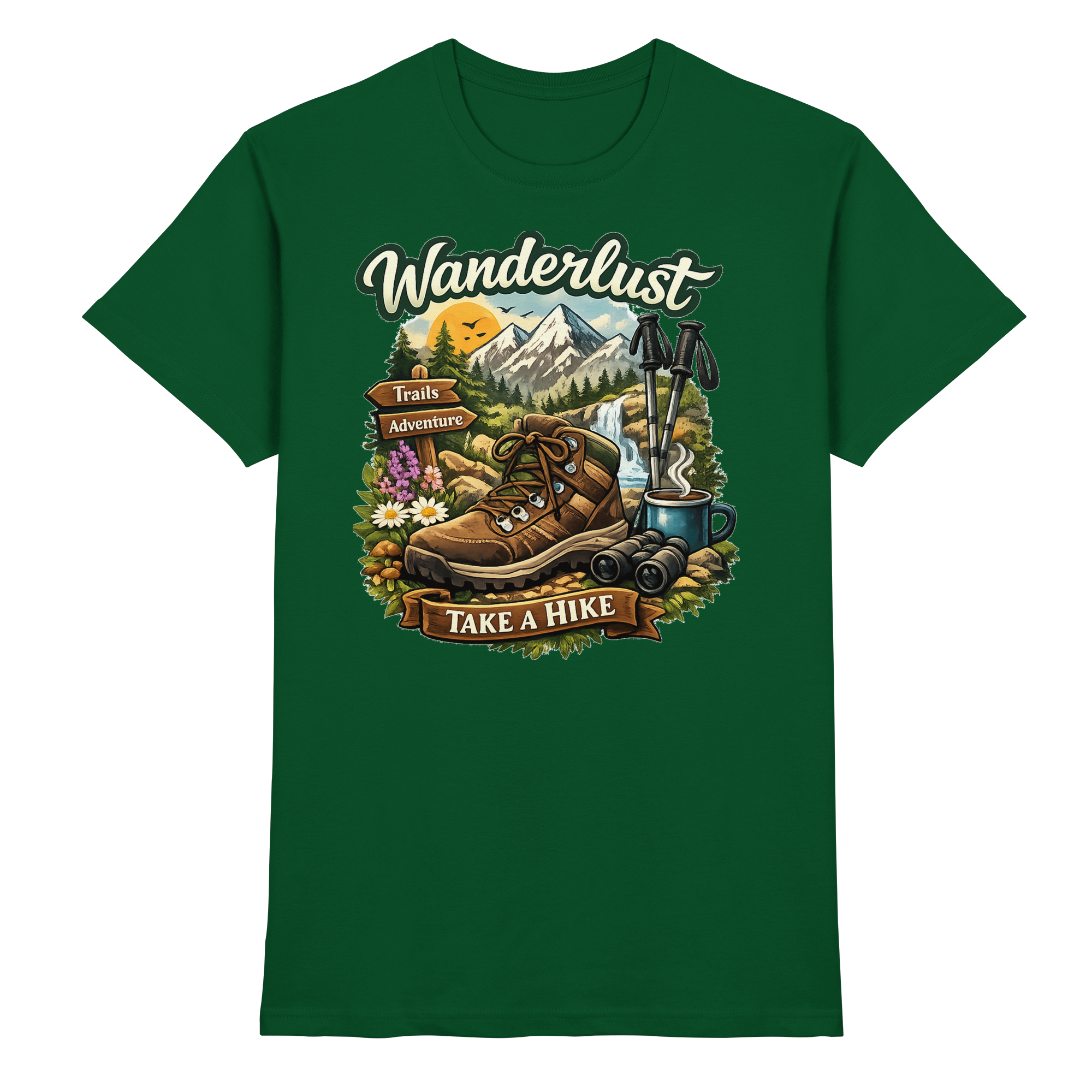 Wanderlust Wandern Outdoor Geschenk - Premium Shirt