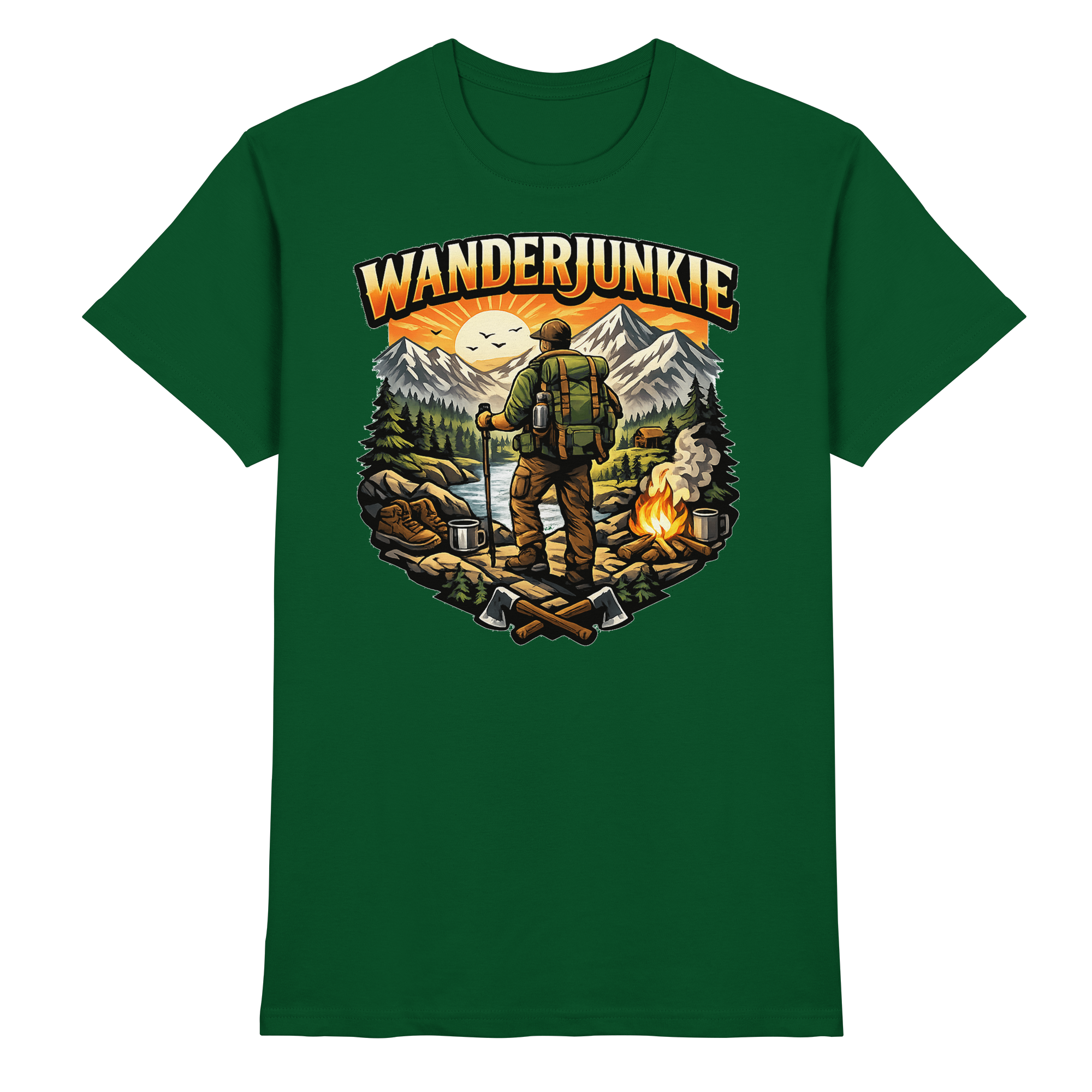 Wanderjunkie Wandern Outdoor Geschenk - Premium Shirt