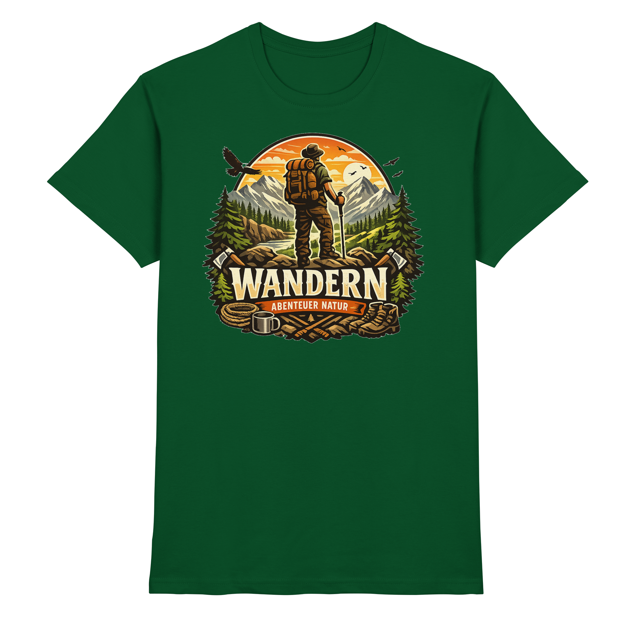 Wandern Abenteuer Natur Geschenk - Premium Shirt