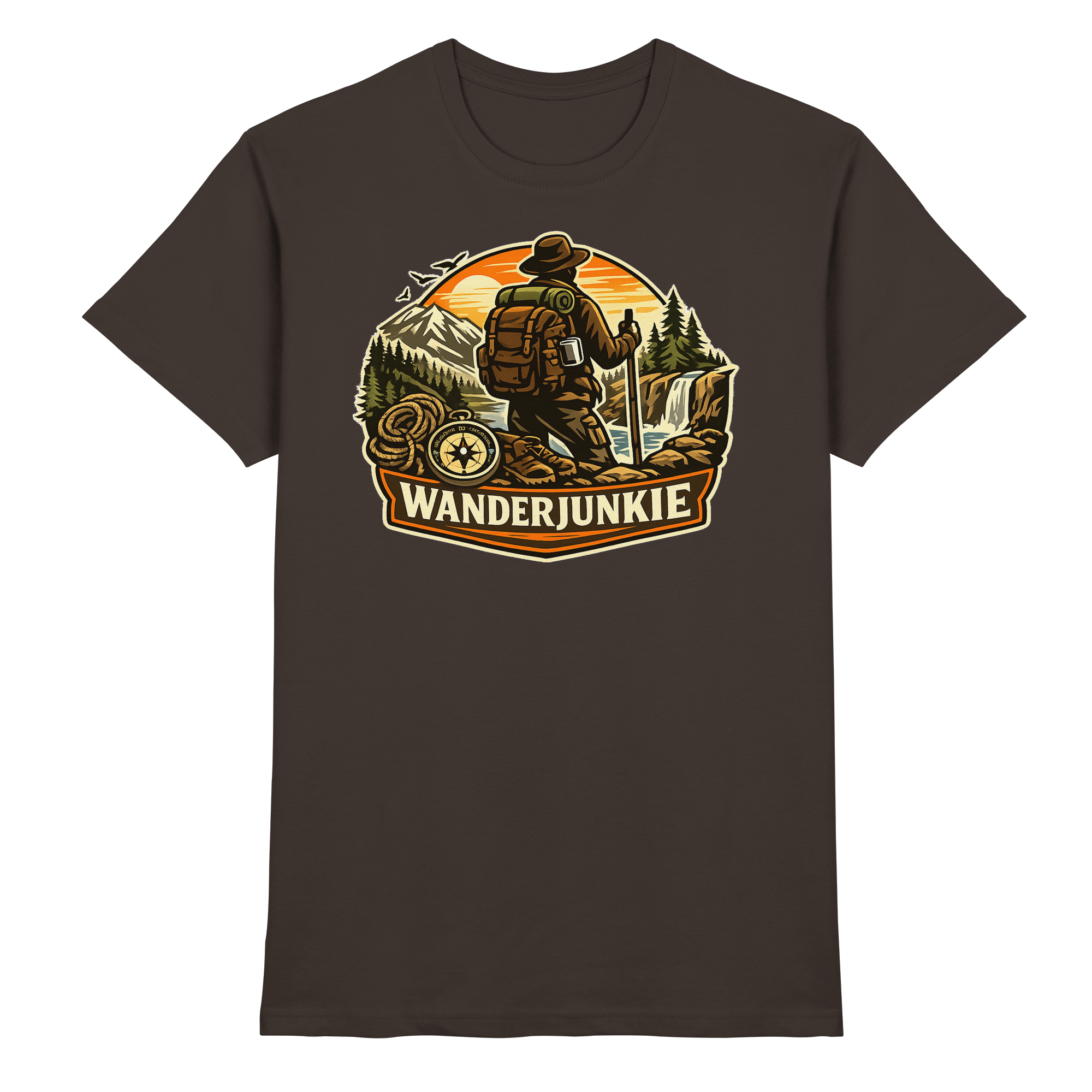 Wanderjunkie Wandern Outdoor - Premium Shirt
