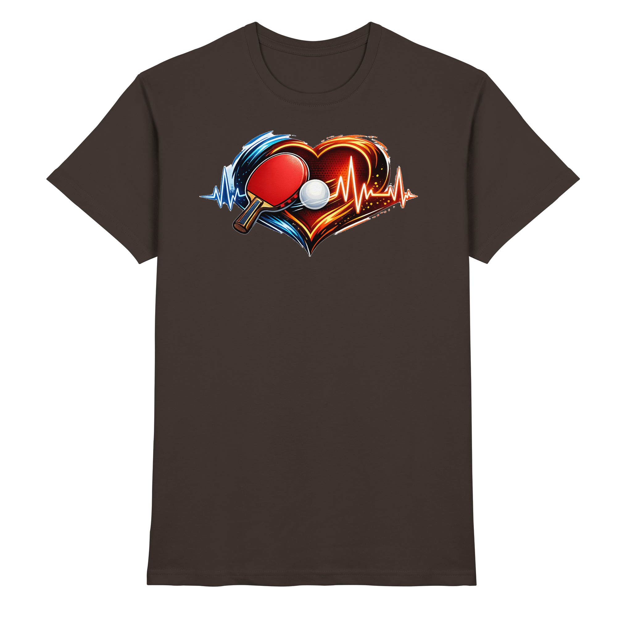 Tischtennis EKG Herz Geschenk - Premium Shirt
