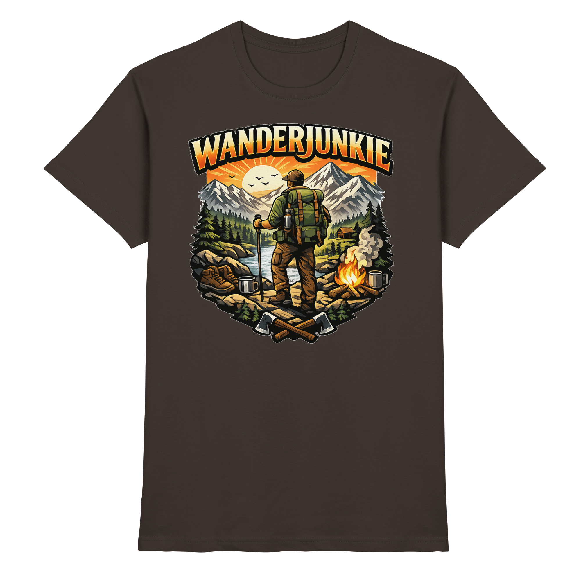 Wanderjunkie Wandern Outdoor Geschenk - Premium Shirt