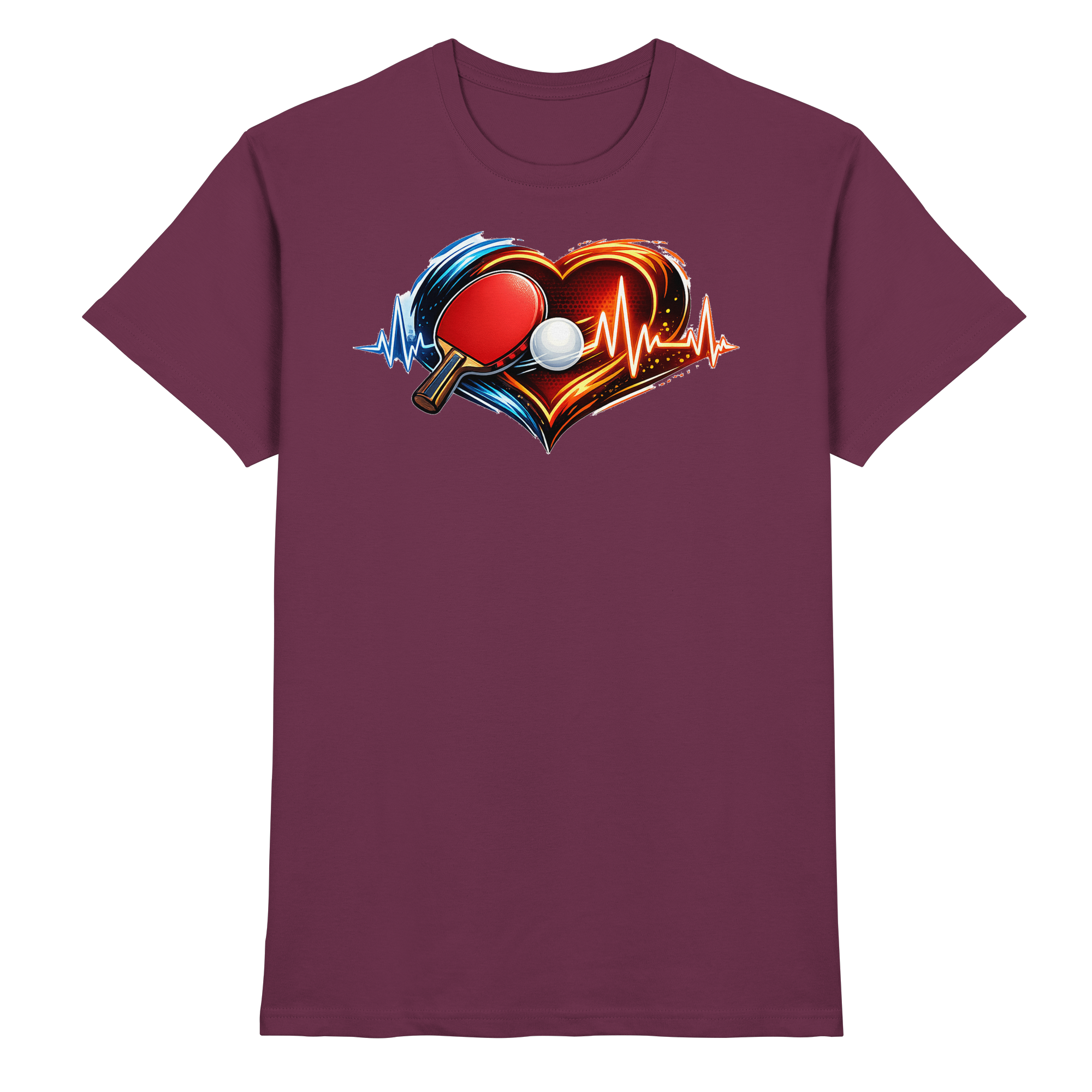 Tischtennis EKG Herz Geschenk - Premium Shirt