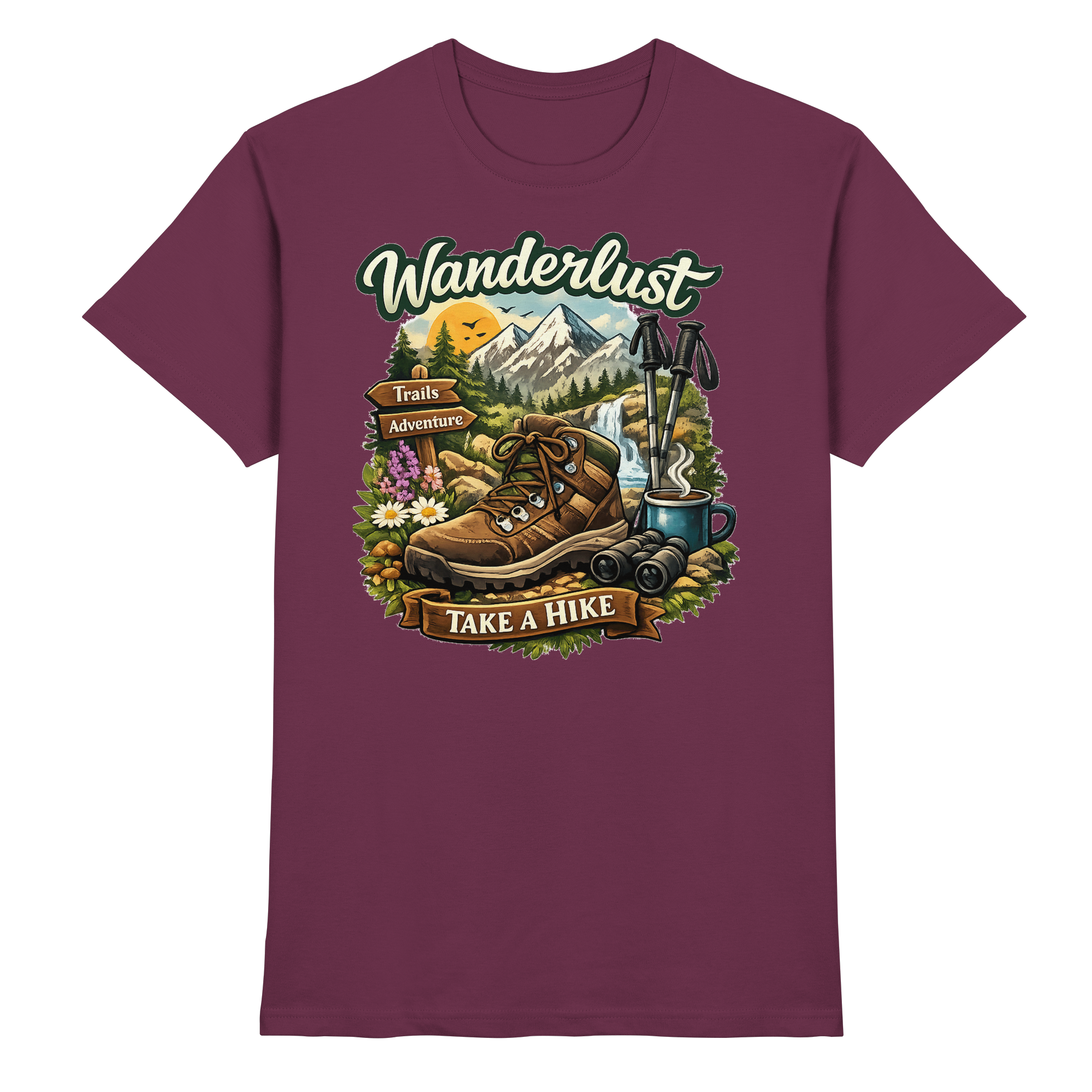 Wanderlust Wandern Outdoor Geschenk - Premium Shirt