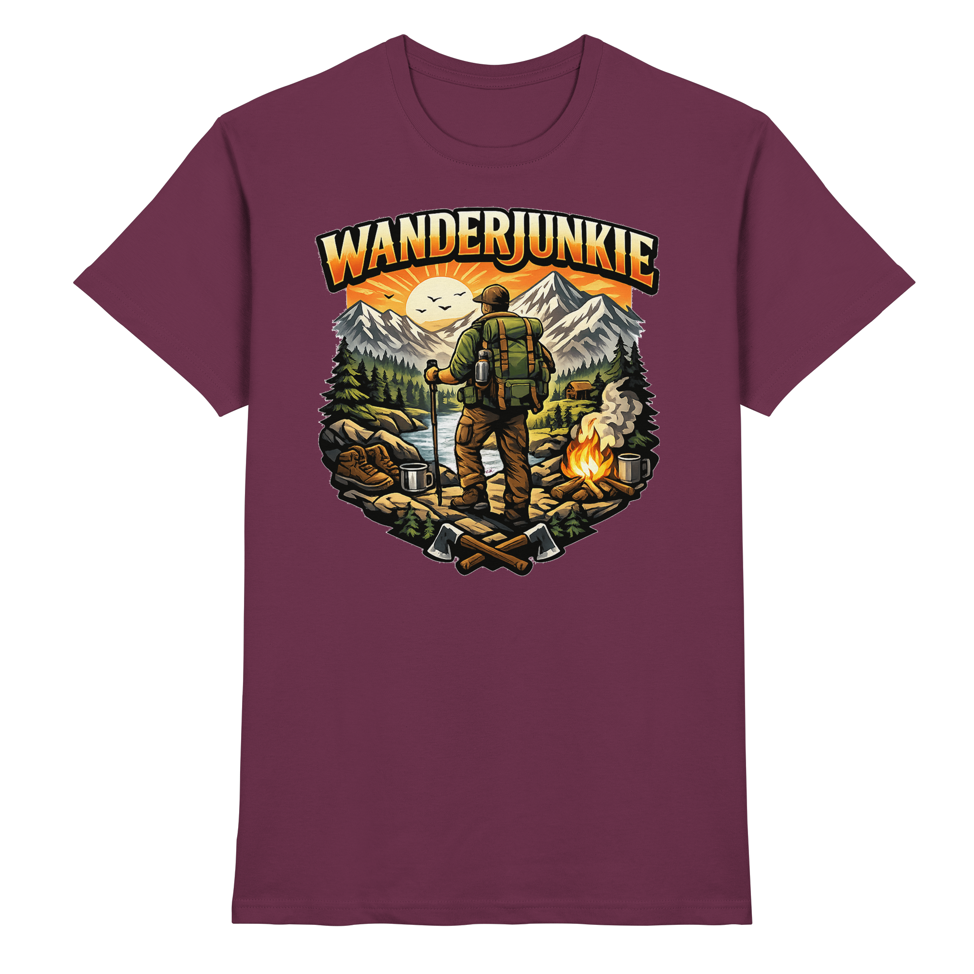 Wanderjunkie Wandern Outdoor Geschenk - Premium Shirt