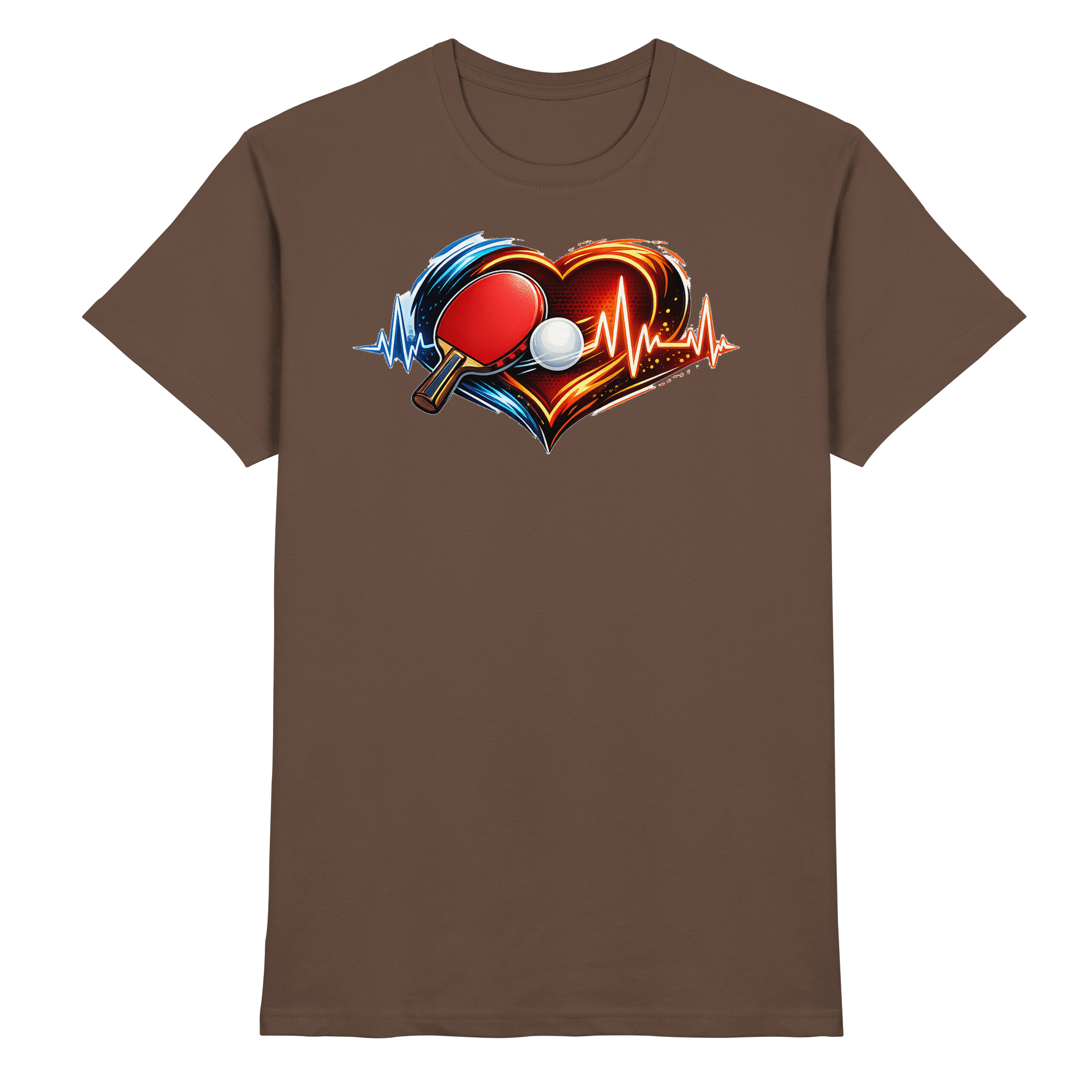 Tischtennis EKG Herz Geschenk - Premium Shirt