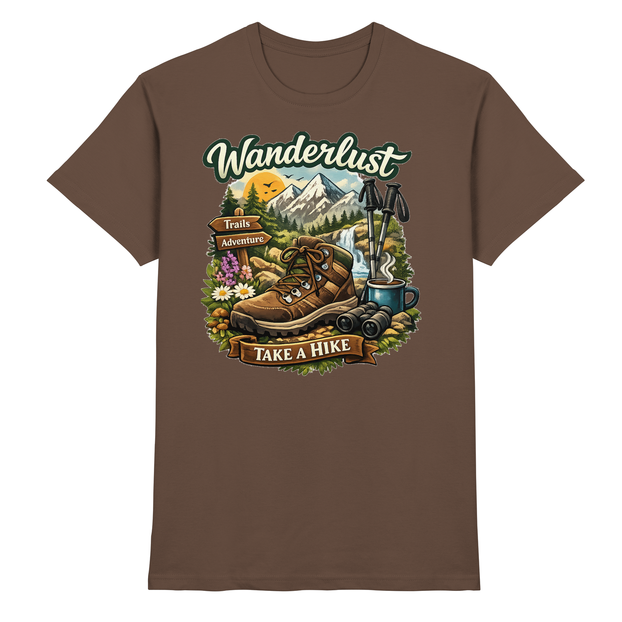 Wanderlust Wandern Outdoor Geschenk - Premium Shirt