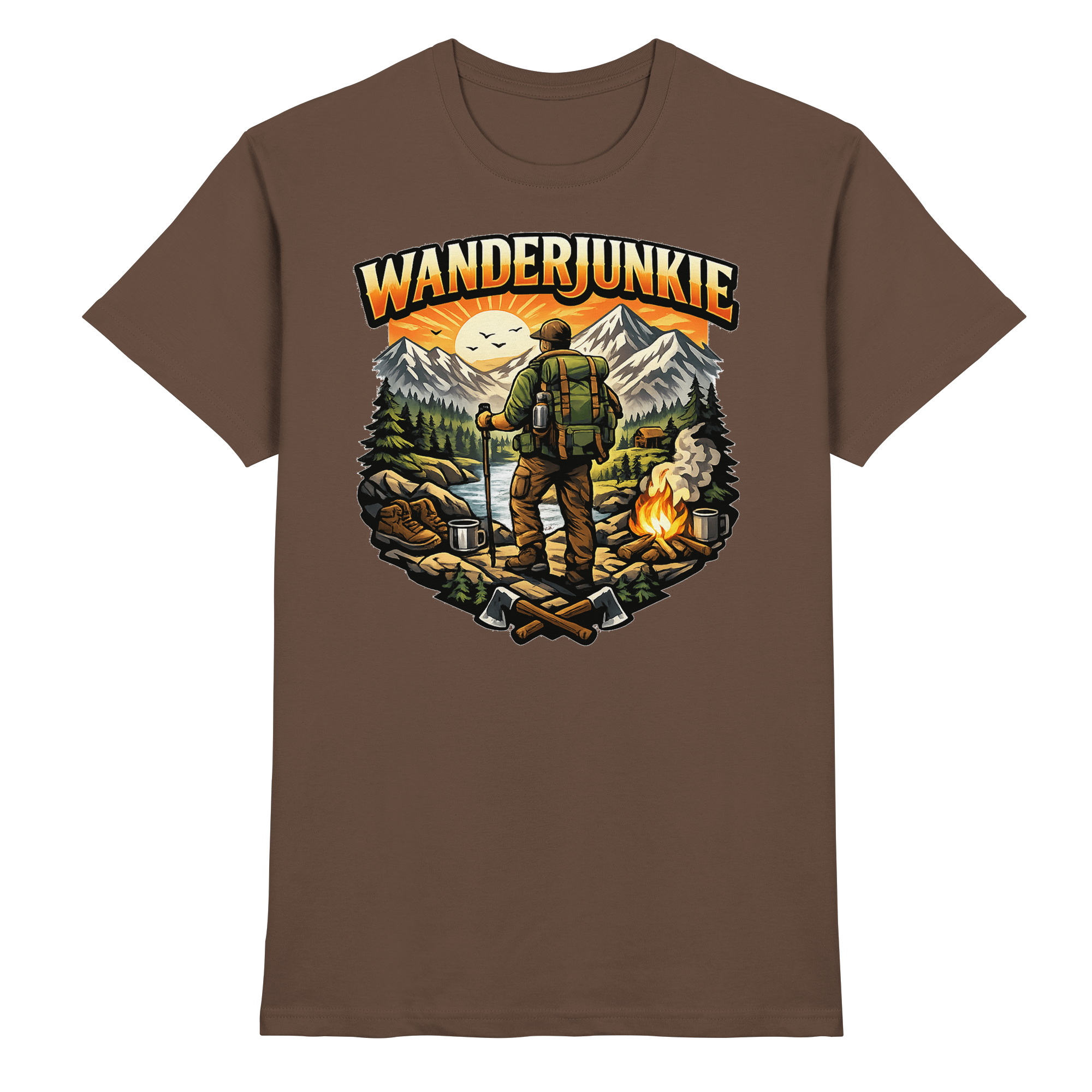 Wanderjunkie Wandern Outdoor Geschenk - Premium Shirt